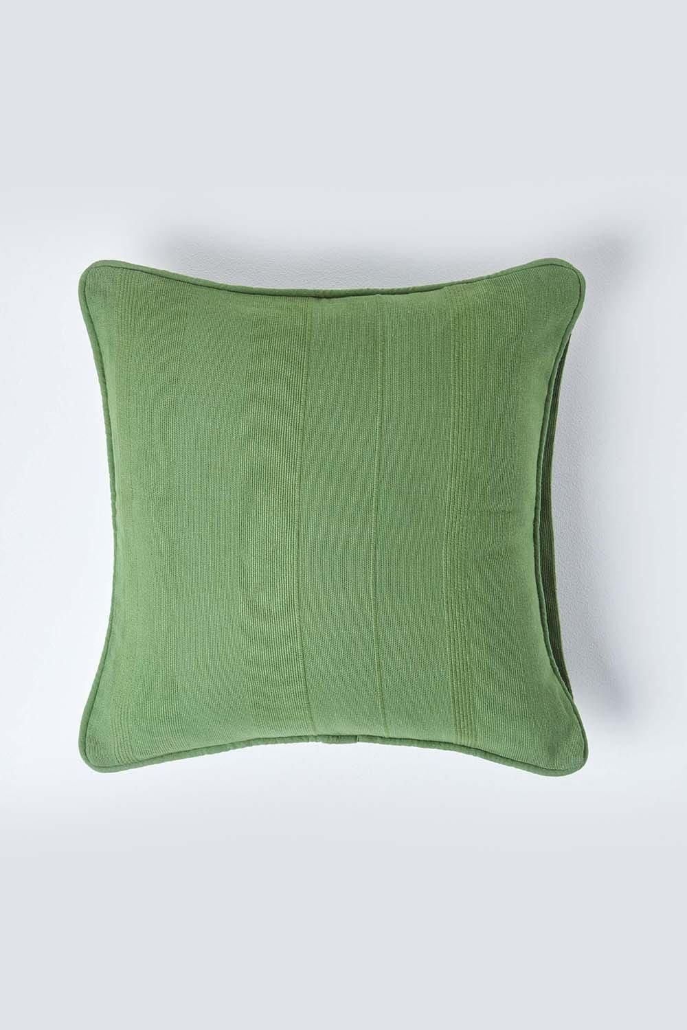 Homescapes Cotton Rajput Ribbed Cushion Cover image 1