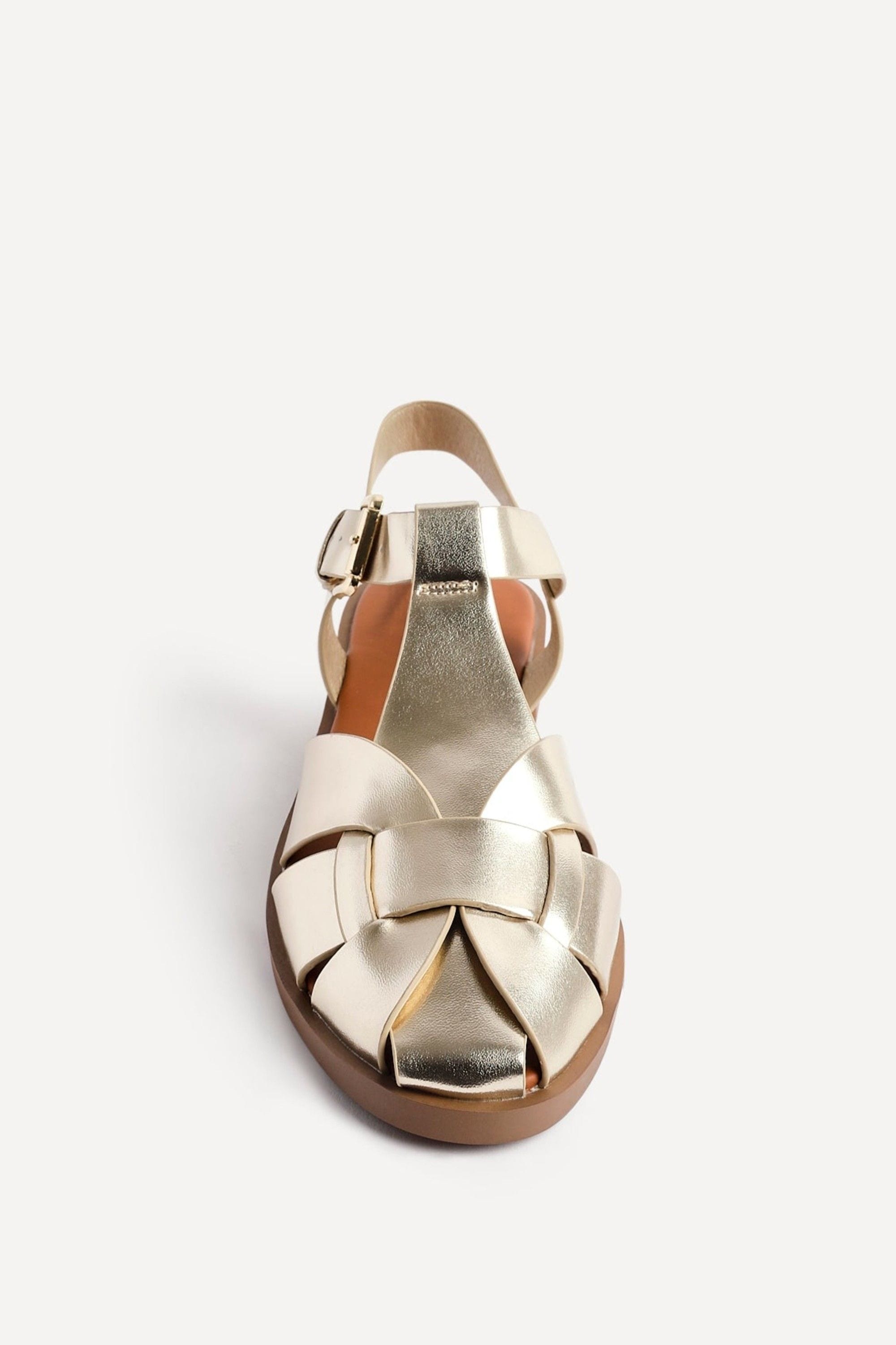 Linzi Rhoda Gold Flat Fisherman Sandals image 4