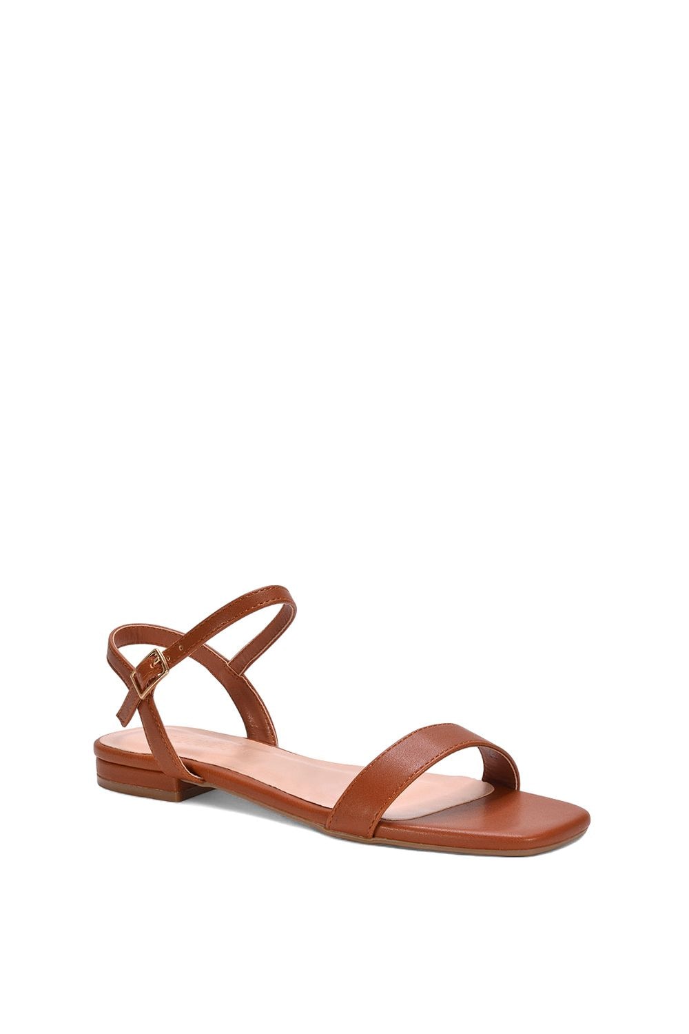 XY London 'Hallie' Open Toe Flat Strappy Sandals With Ankle Strap image 2