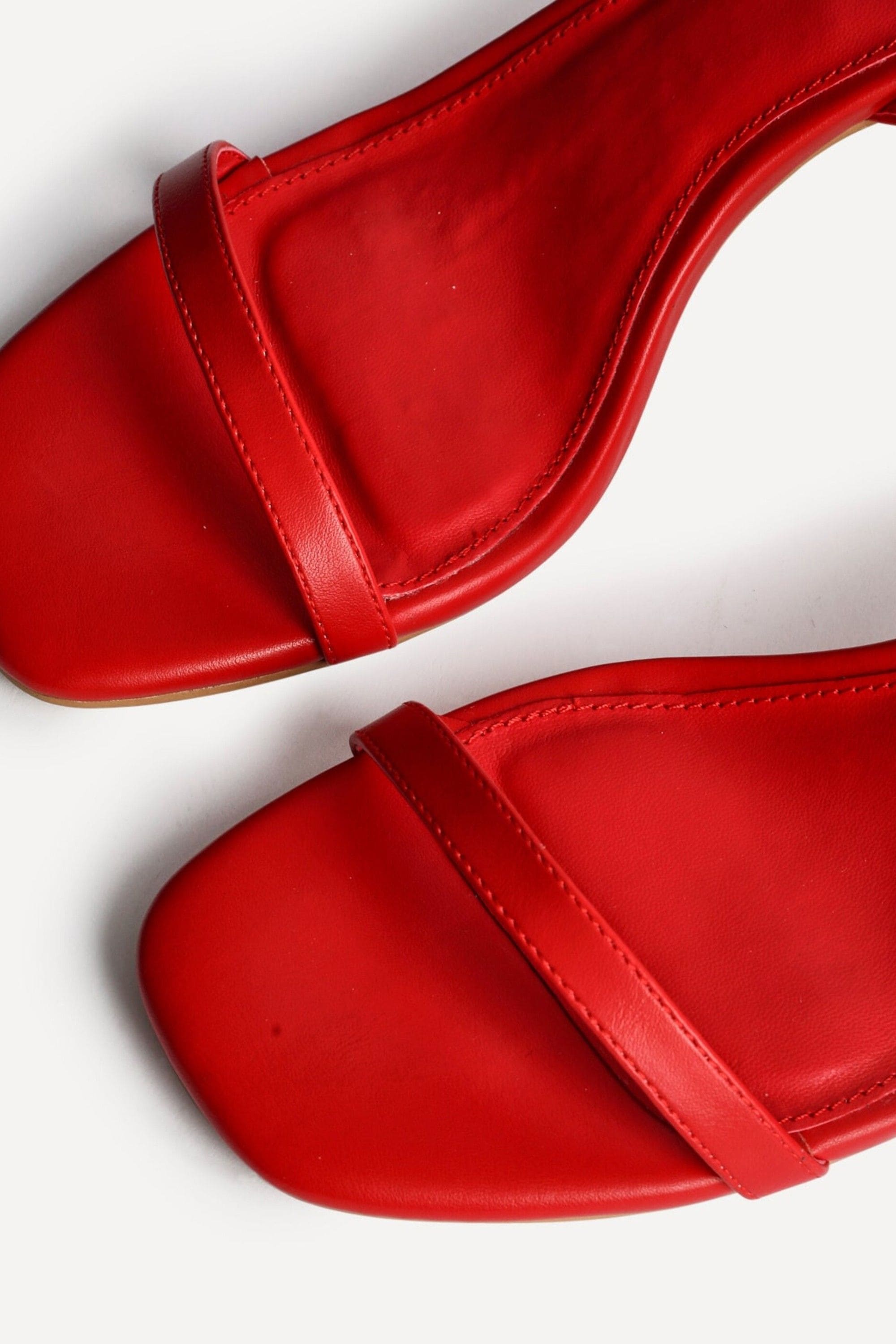 Linzi Elevate Red Faux Leather Barely There Stiletto Heeled Sandals image 4