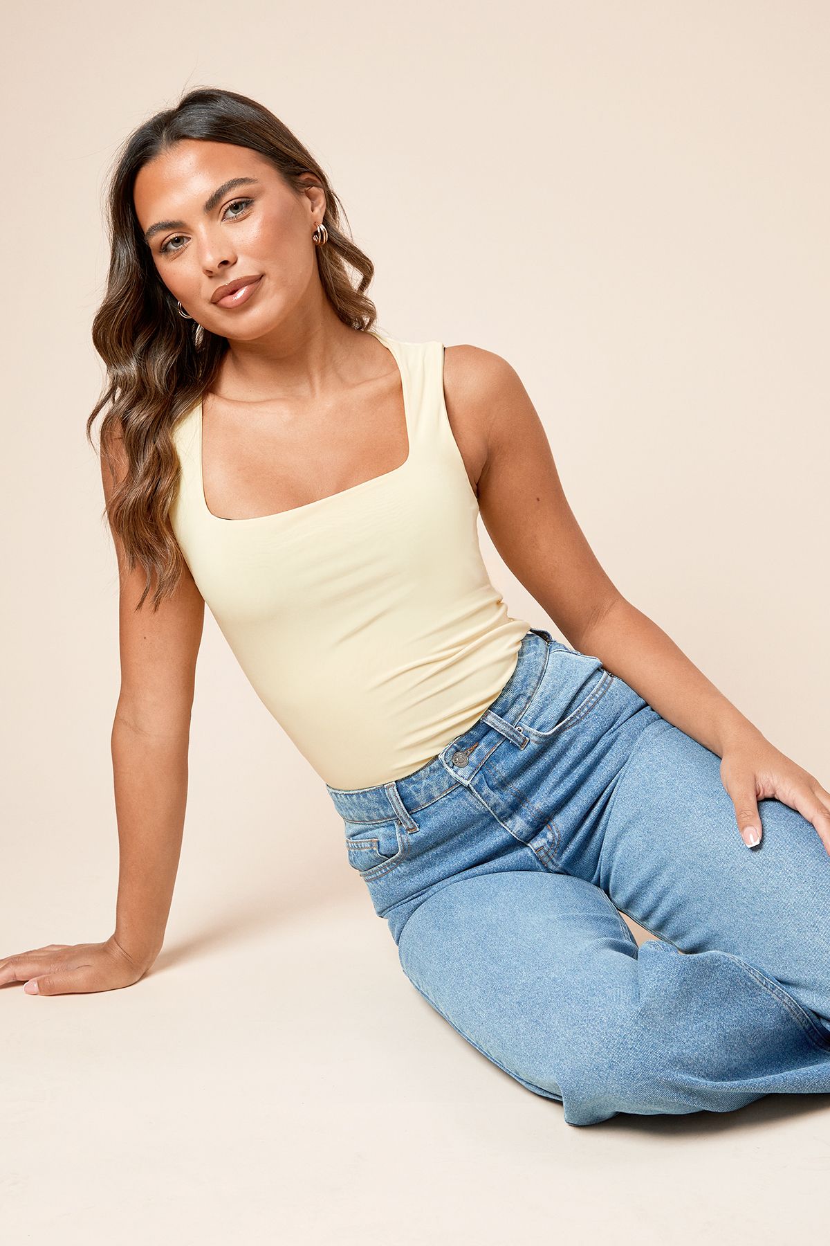 Dorothy Perkins Double Layer Square Neck Vest Lemon image 4