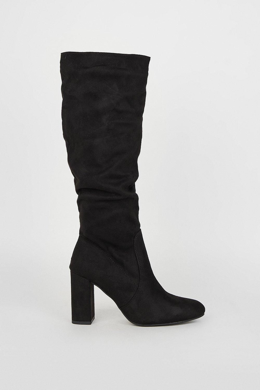 Dorothy Perkins Keris Ruched Knee High Boots Black image 2