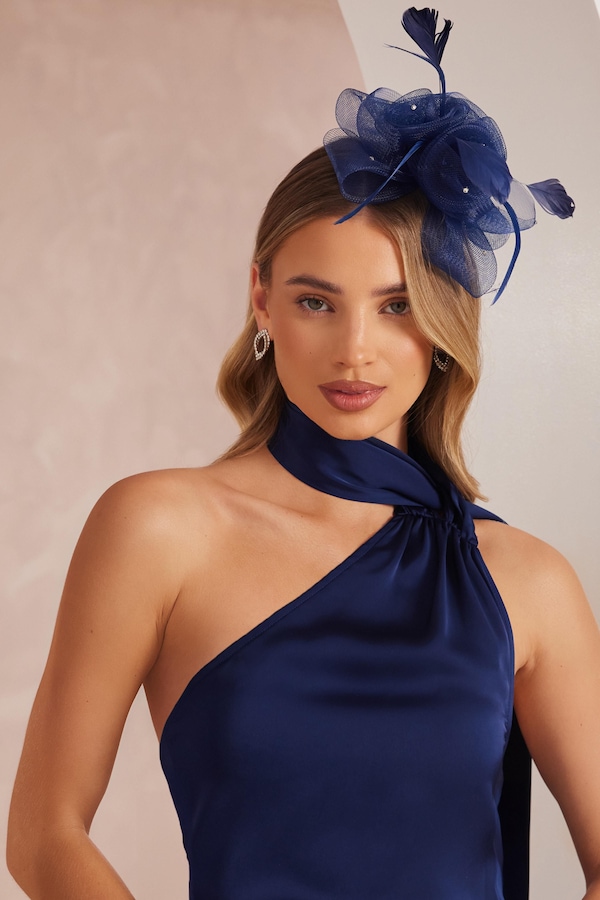 Quiz Navy Flower Headband Fascinator