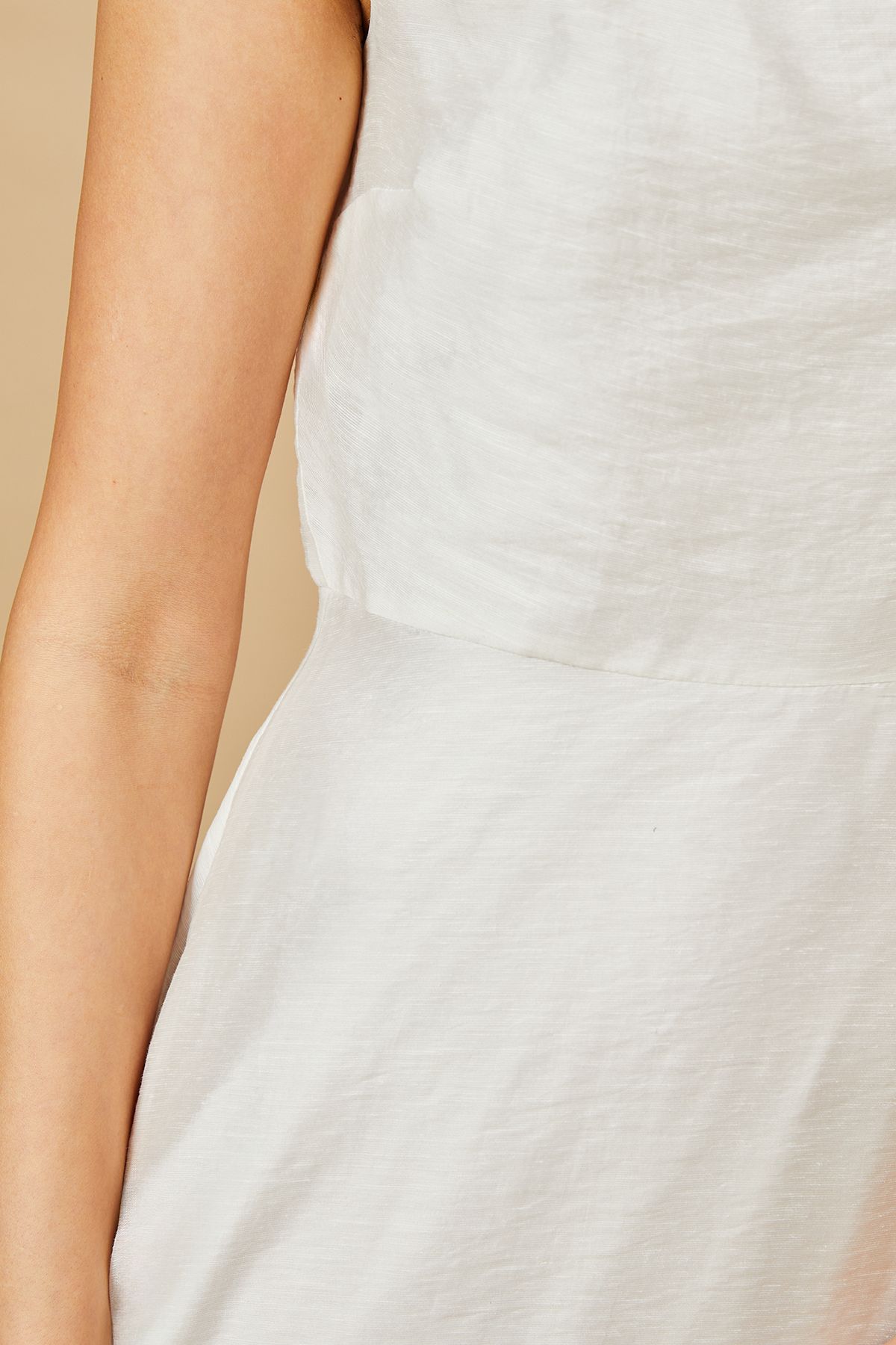 Oasis Bow Shoulder Detail Midi Dress White image 5