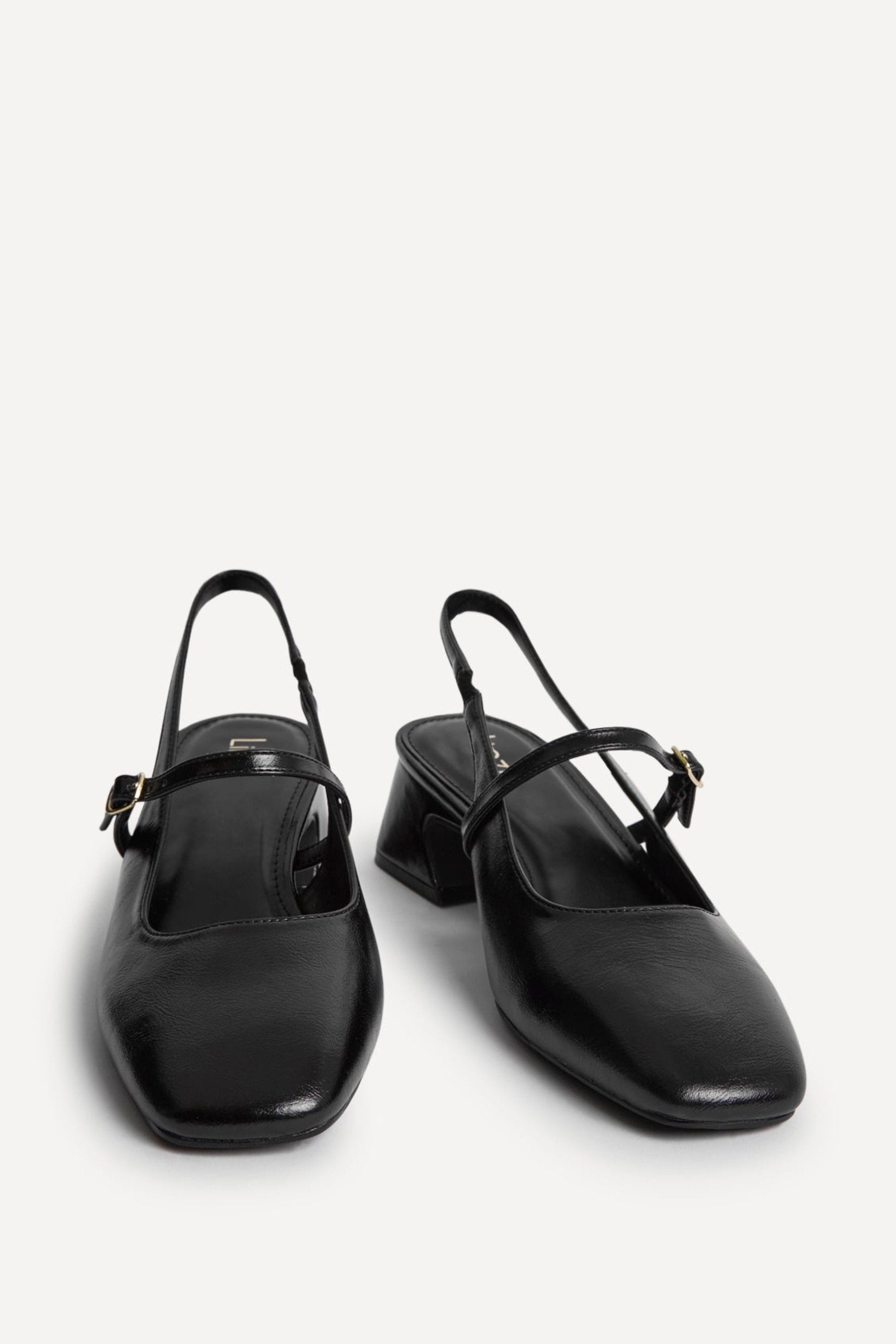 Linzi Society Black Faux Leather Mary Jane Heels image 5