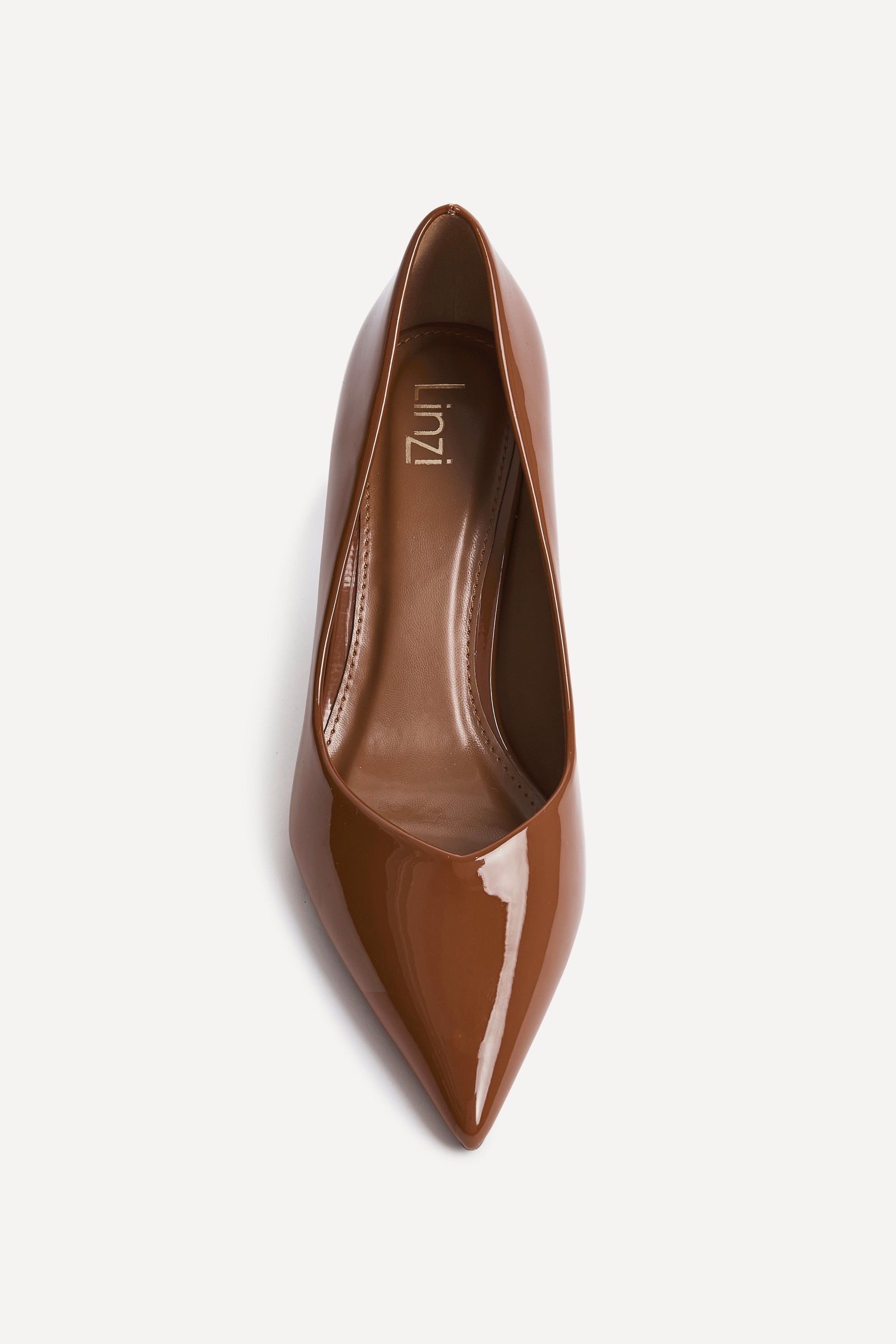 Linzi Classic Cognac Patent Court Heels image 4