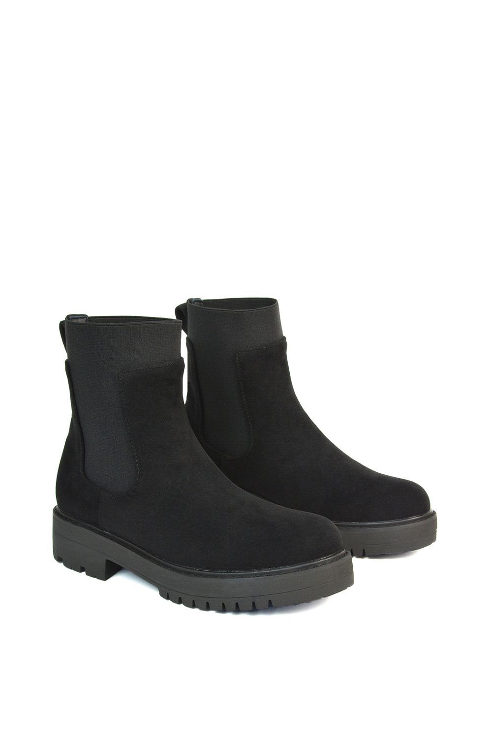 XY London 'Karev' Black Ankle Boots Pull On Elasticated Gusset Chelsea image 5