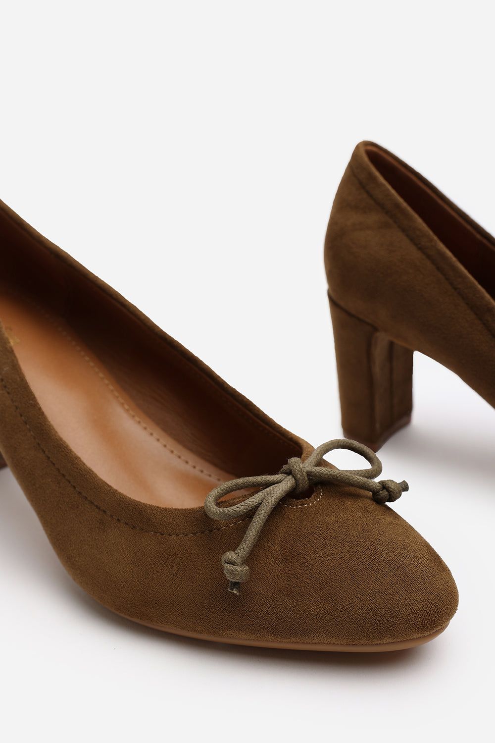 Where's That From 'Primrose' Suede Block Heel Court Shoe With Bow Detail image 5