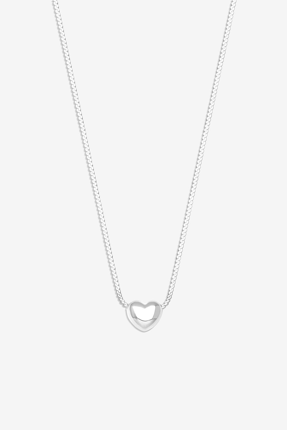 Simply Silver Simply Silver Sterling Silver 925 Puff Heart Threaded Chain Necklace image 5