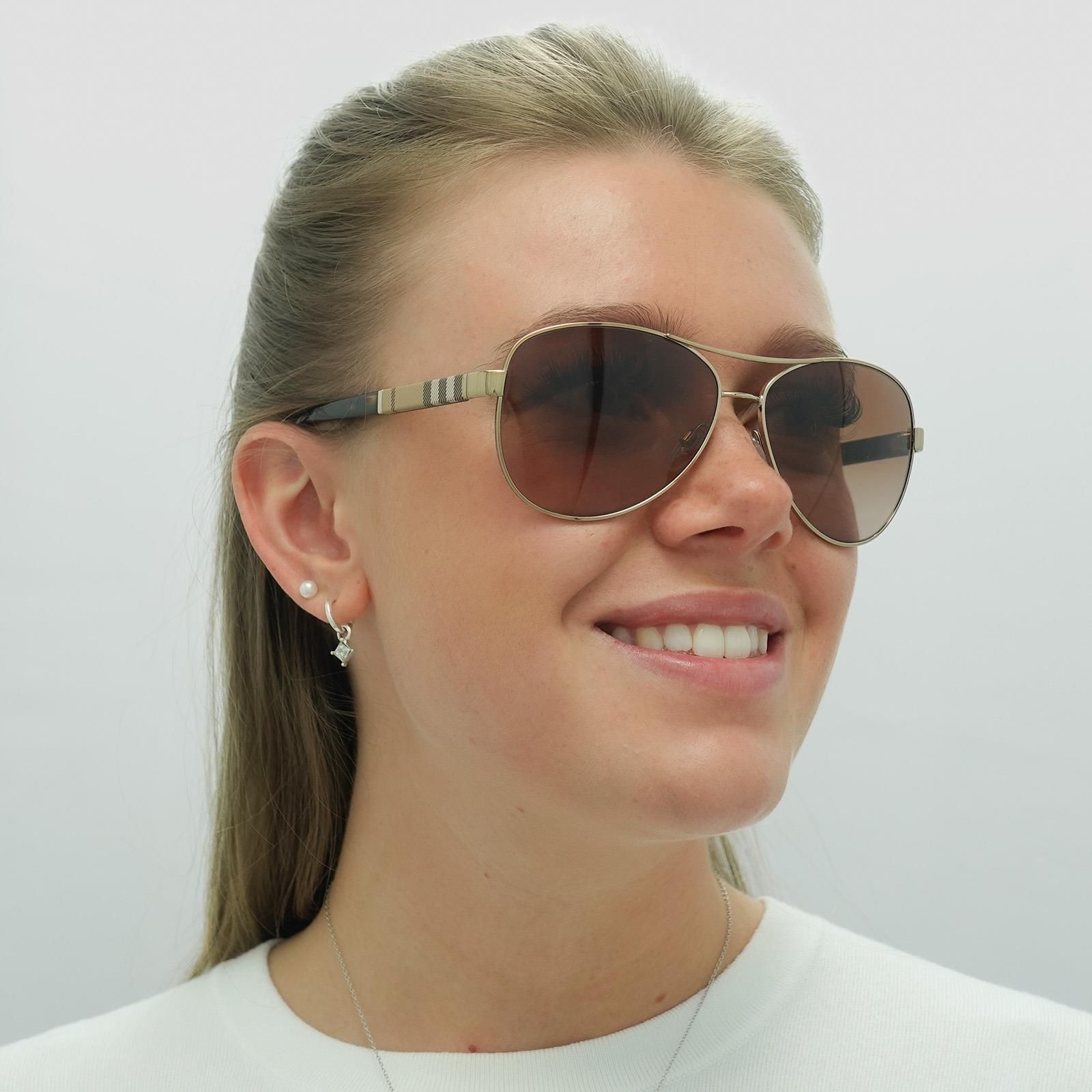 Burberry Aviator Gold Brown Brown Gradient Sunglasses image 5