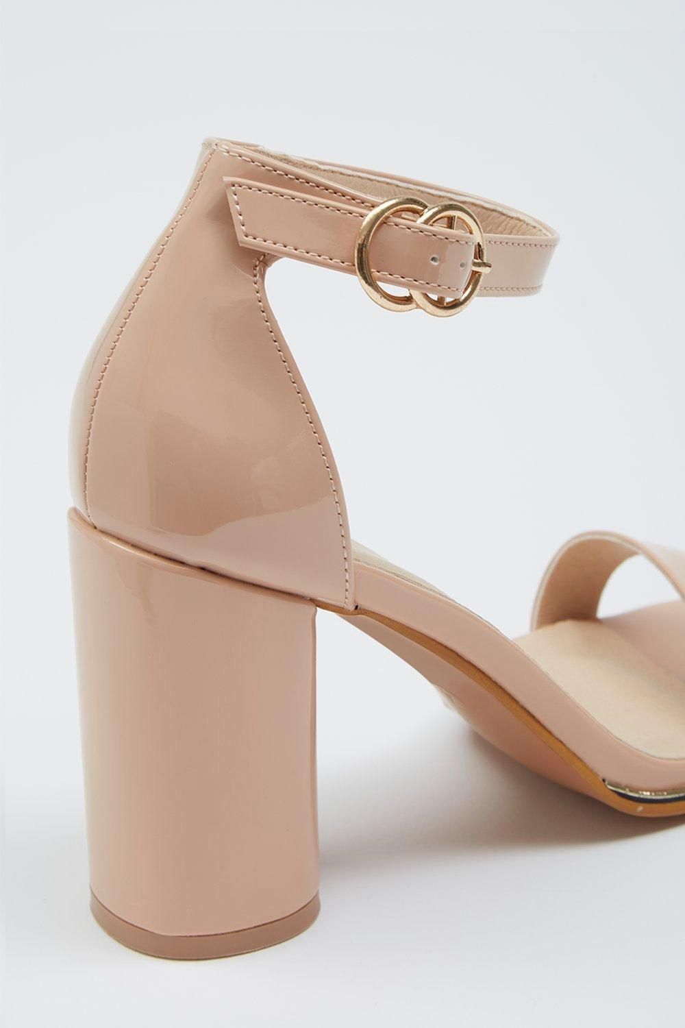 Dorothy Perkins Smooth Block Heel Sandals Blush image 3