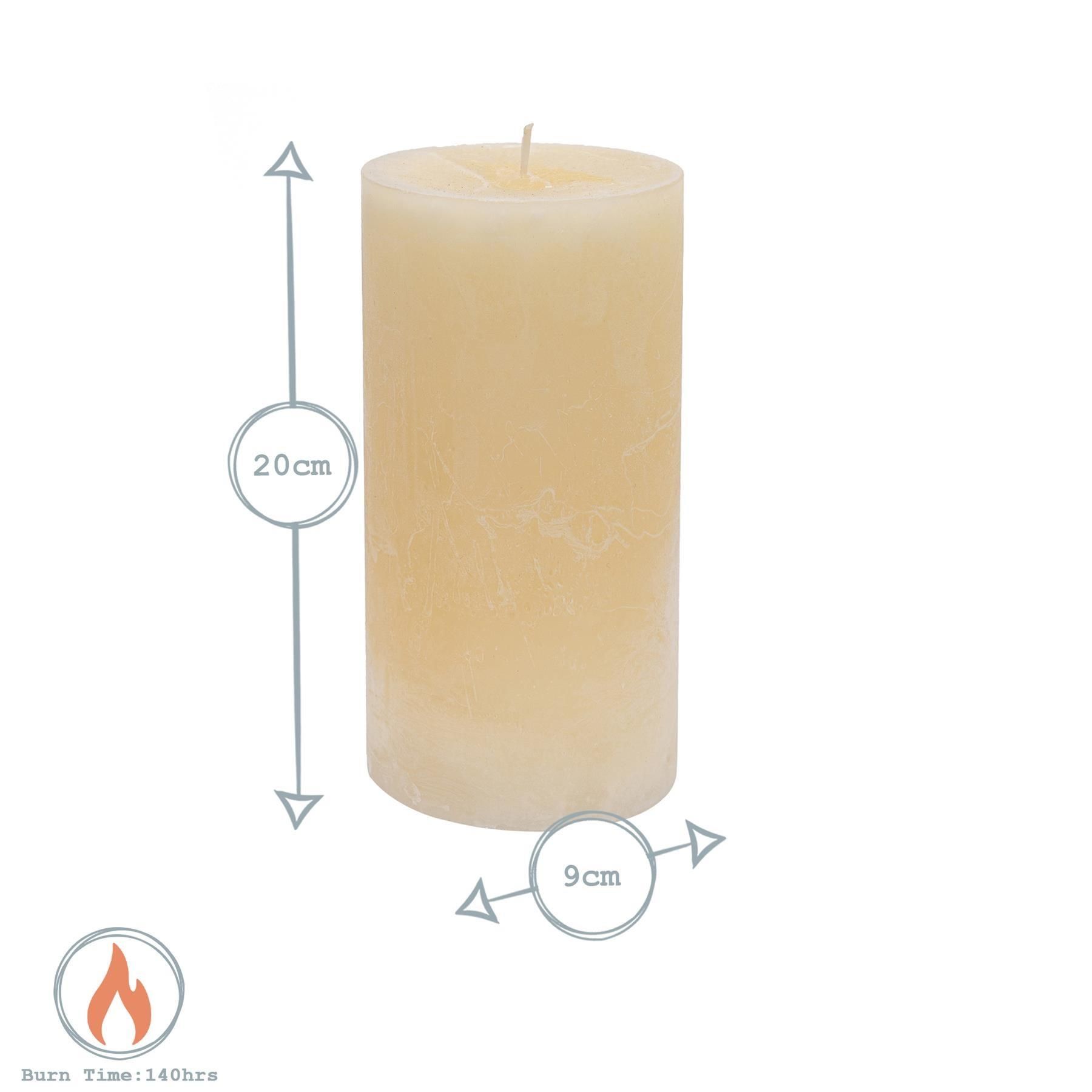 Nicola Spring Round Vanilla Pillar Candles - 140 Hours - Cream - Pack of 3 image 3
