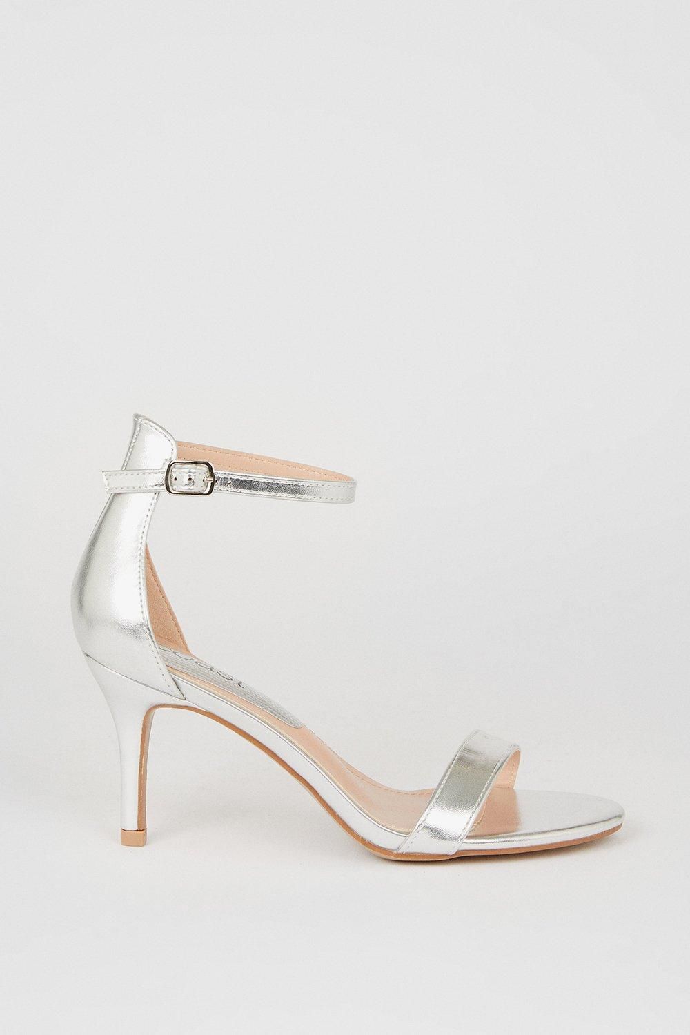Coast Trinnie Barely There Stiletto Heeled Sandals Silver image 2