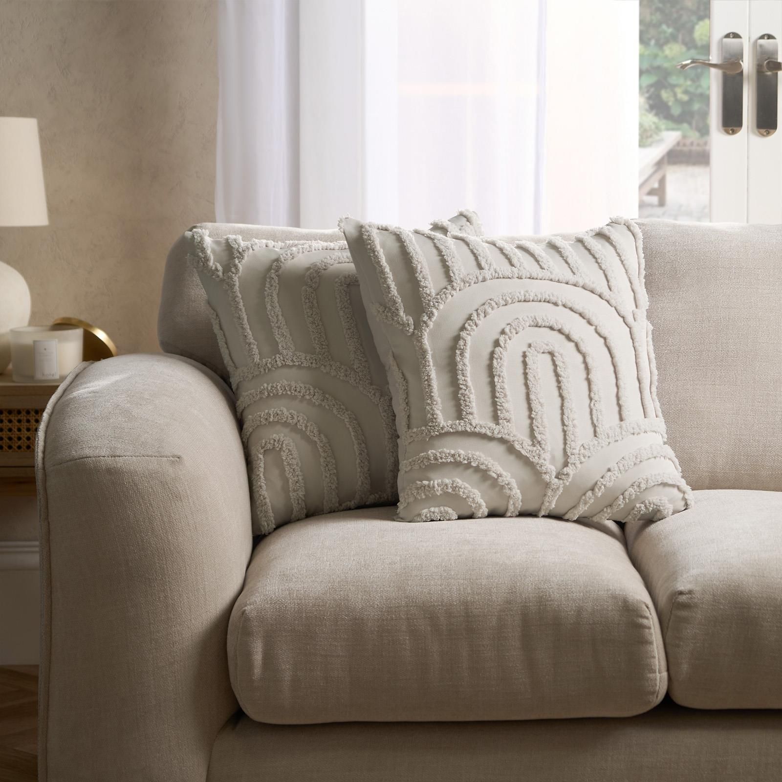 OHS 2 x Tufted Geo Cushion Cover Luxury Modern image 1