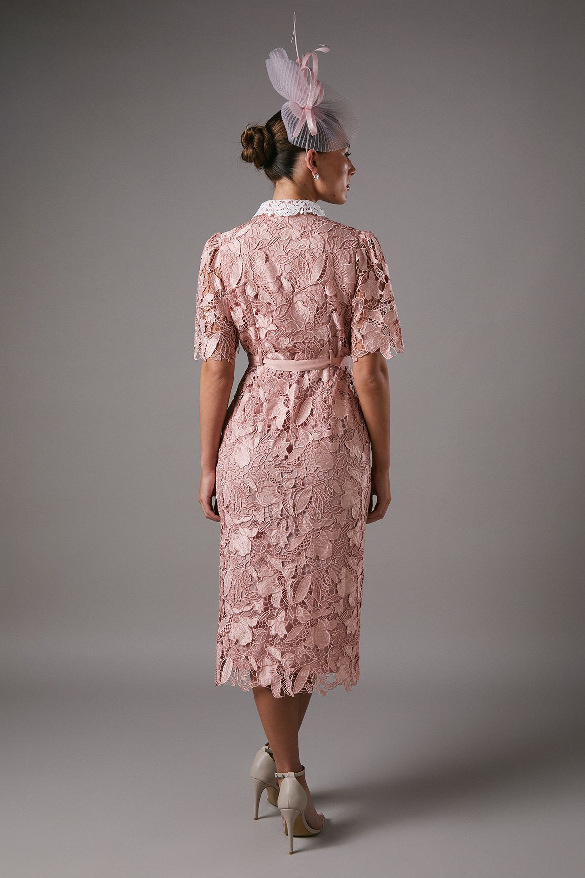 Coast Lace Shirt Dress Contrast Colour Blush image 3