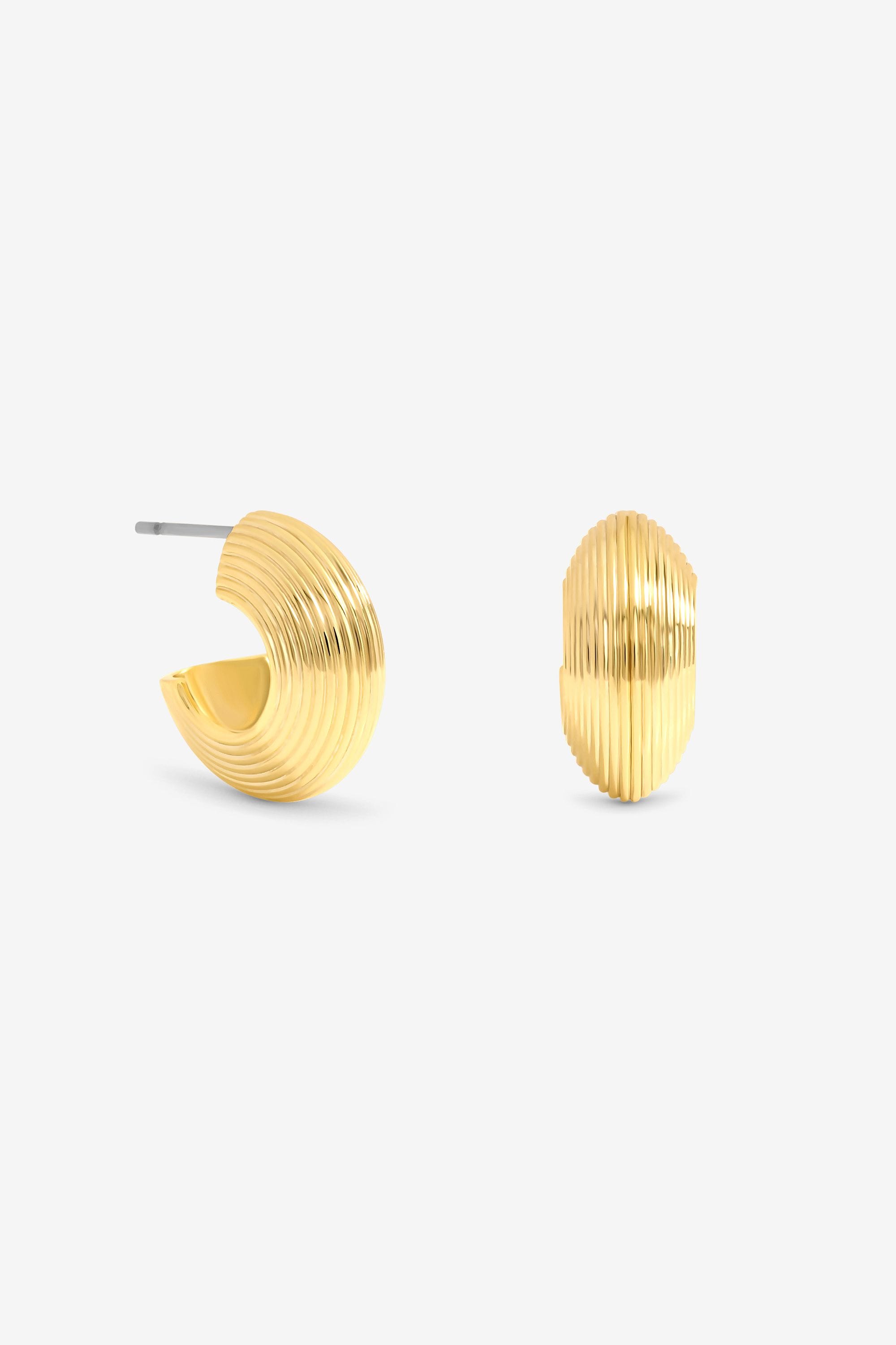 Jon Richard Ribbed Hoop Earrings image 1