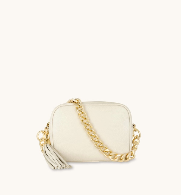 Apatchy London Leather Crossbody Bag With Gold Chain Shoulder Strap