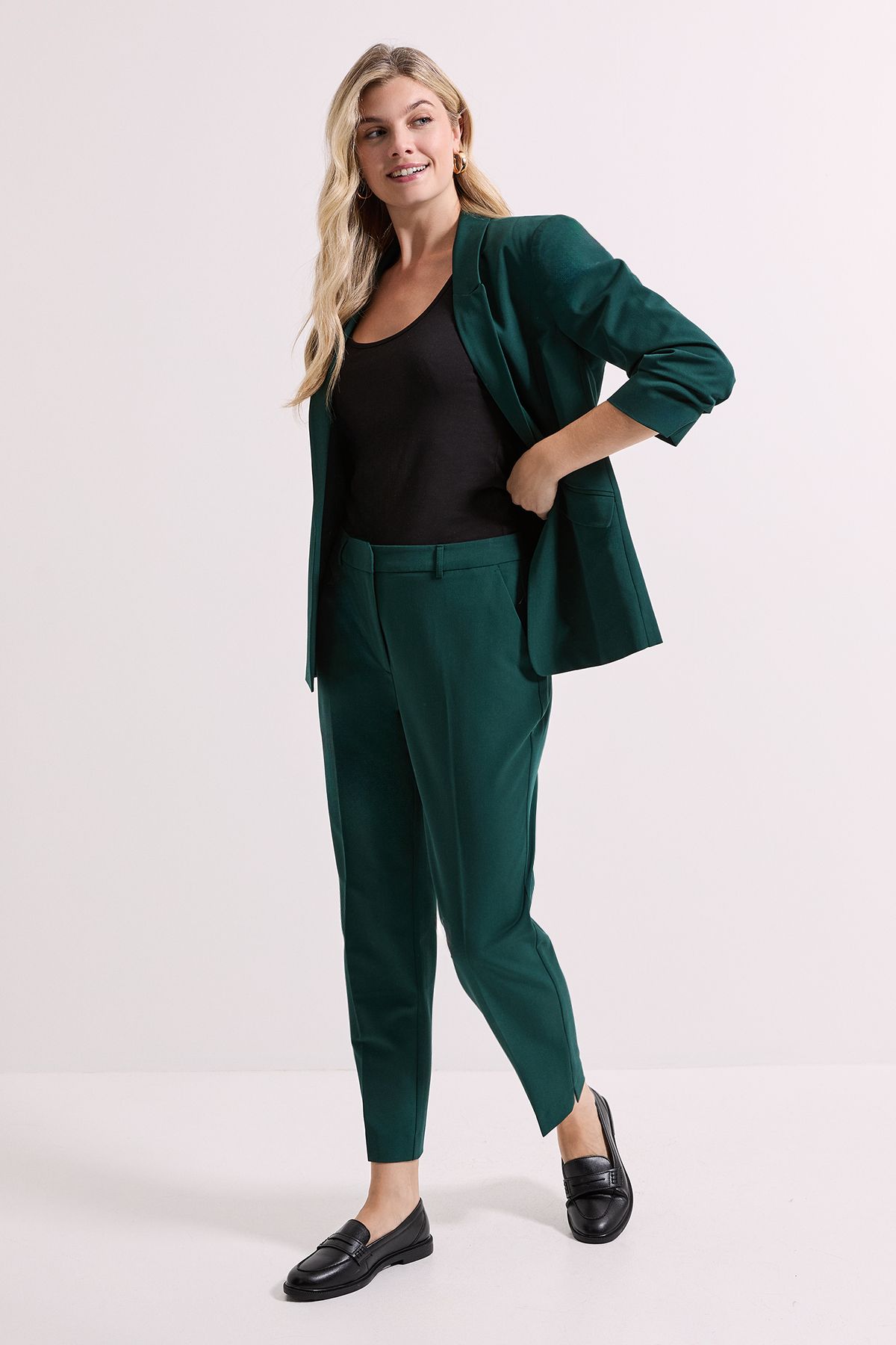 Dorothy Perkins Slim Leg Tailored Ankle Grazer Trouser Forest image 1