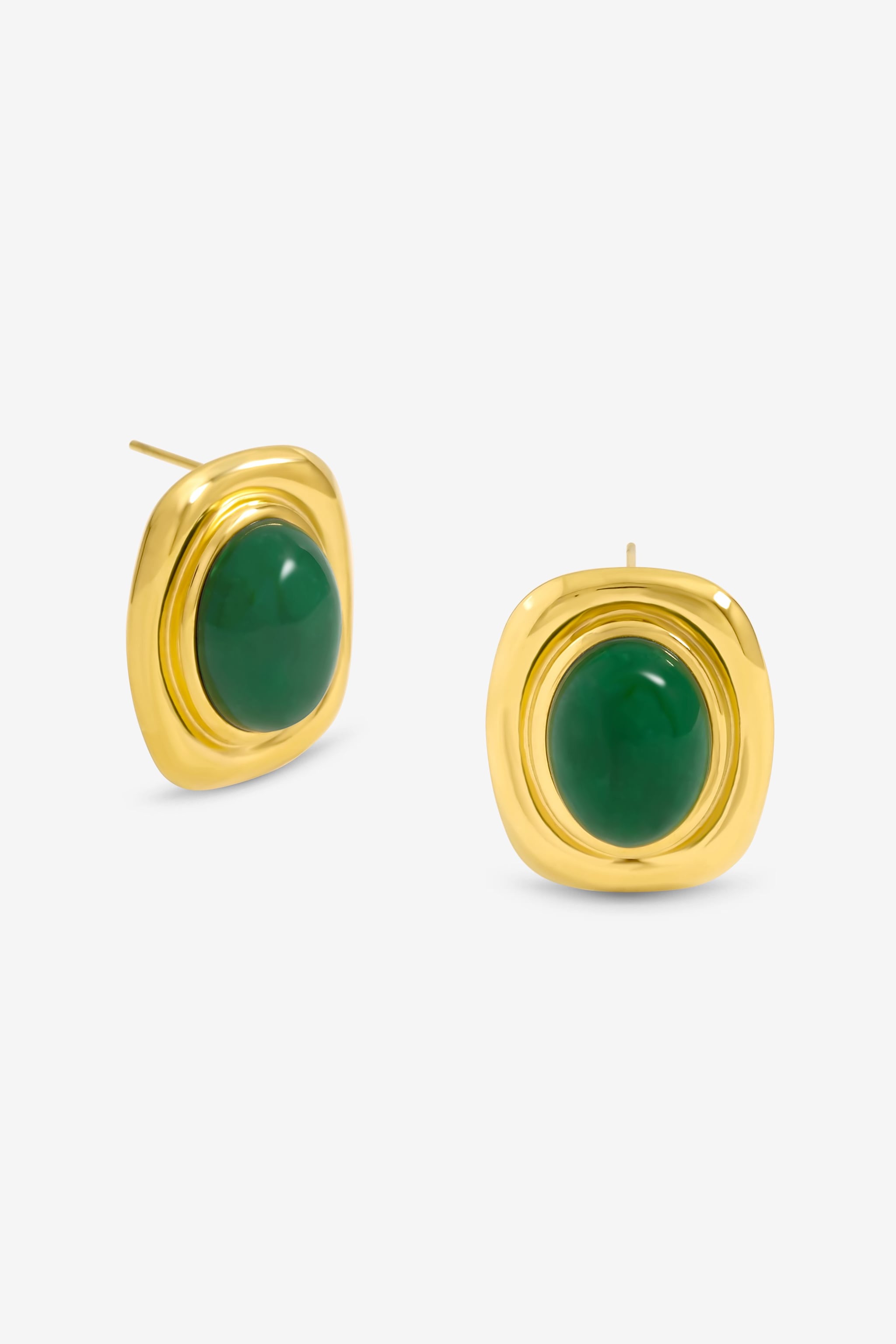 Jon Richard Gold Plated And Green Statement Earrings image 1