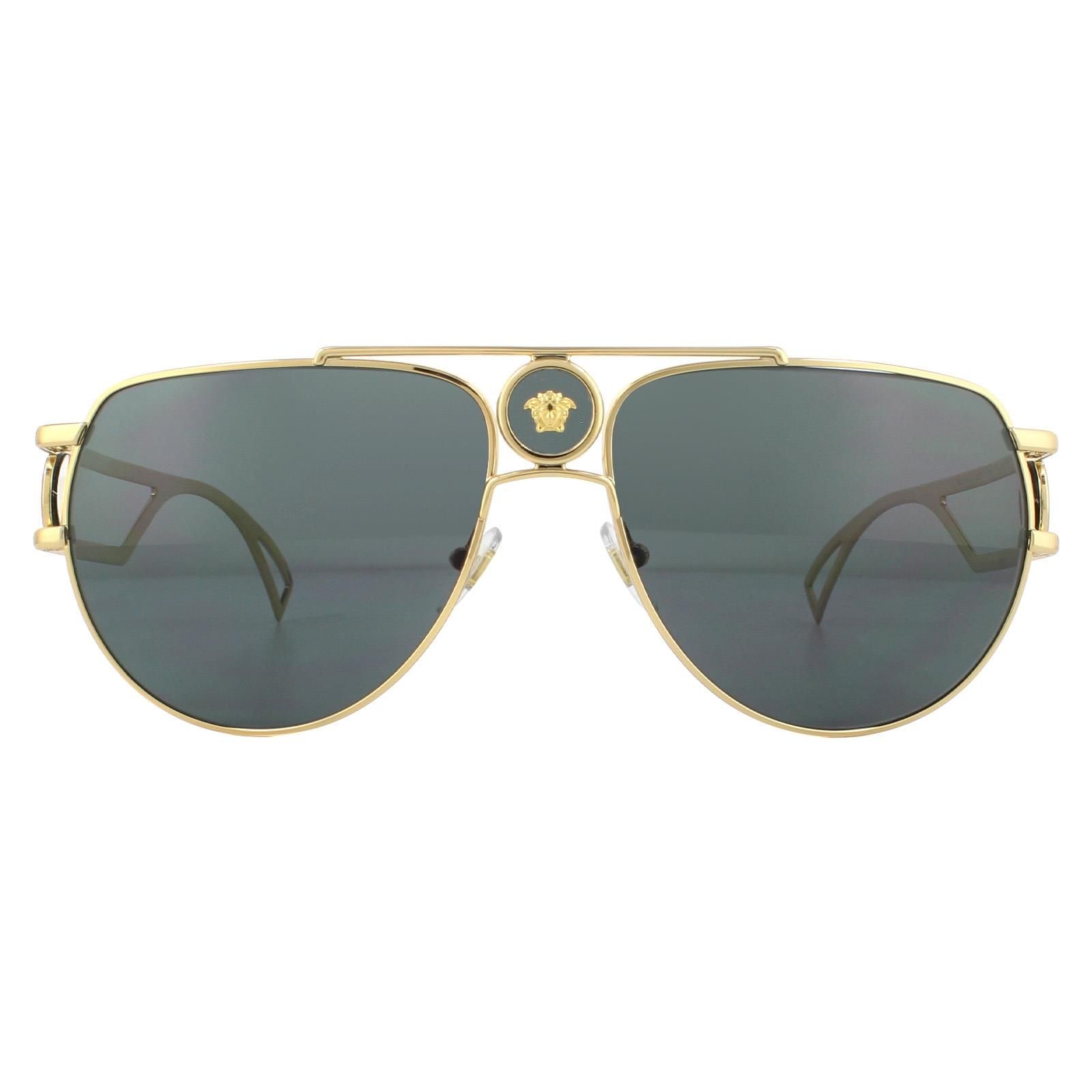 Versace Aviator Gold Grey Sunglasses image 1