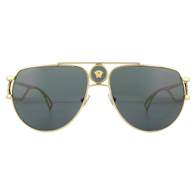 Versace Aviator Gold Grey Sunglasses