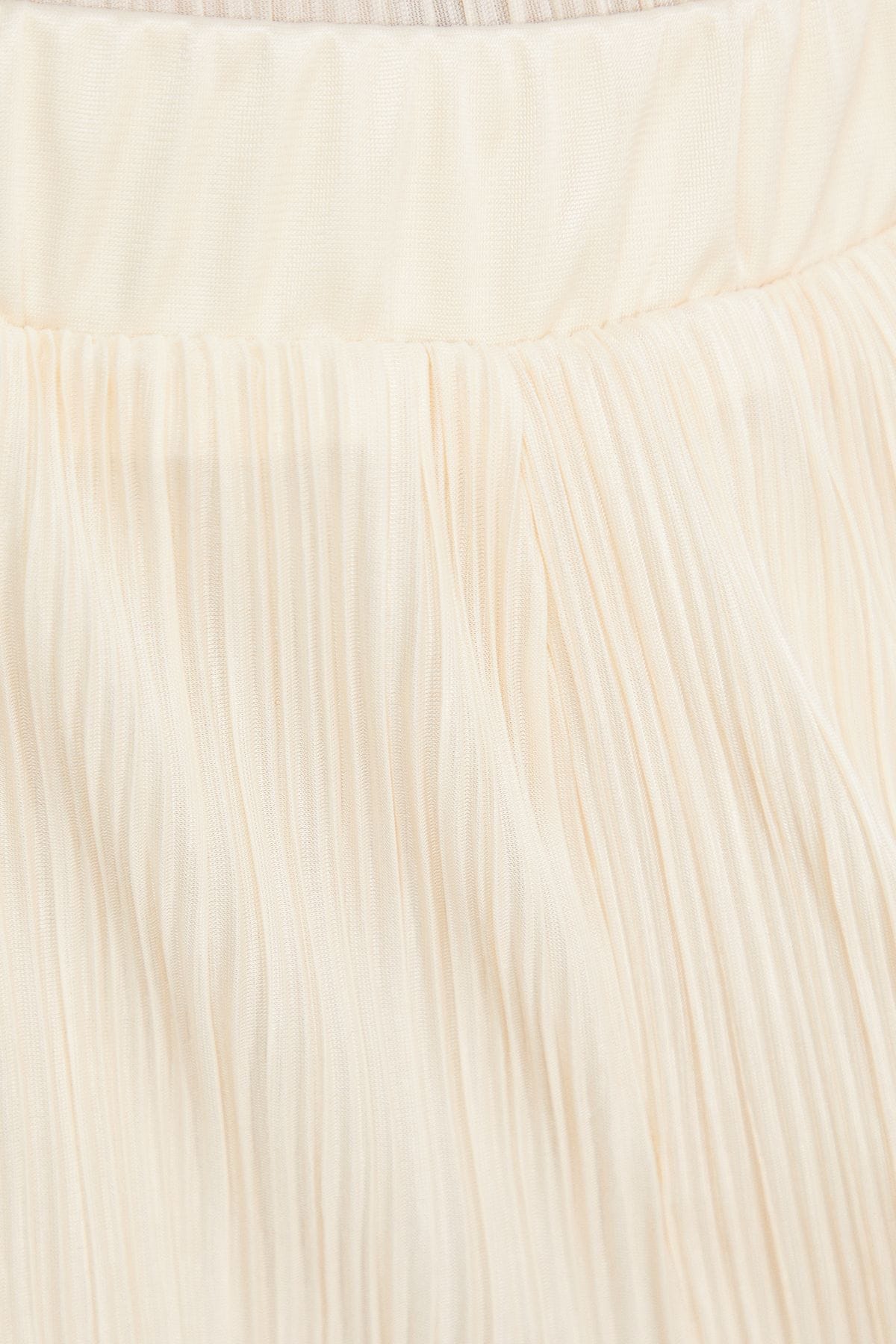 Warehouse Plisse High Waisted Wide Leg Trousers Cream image 5