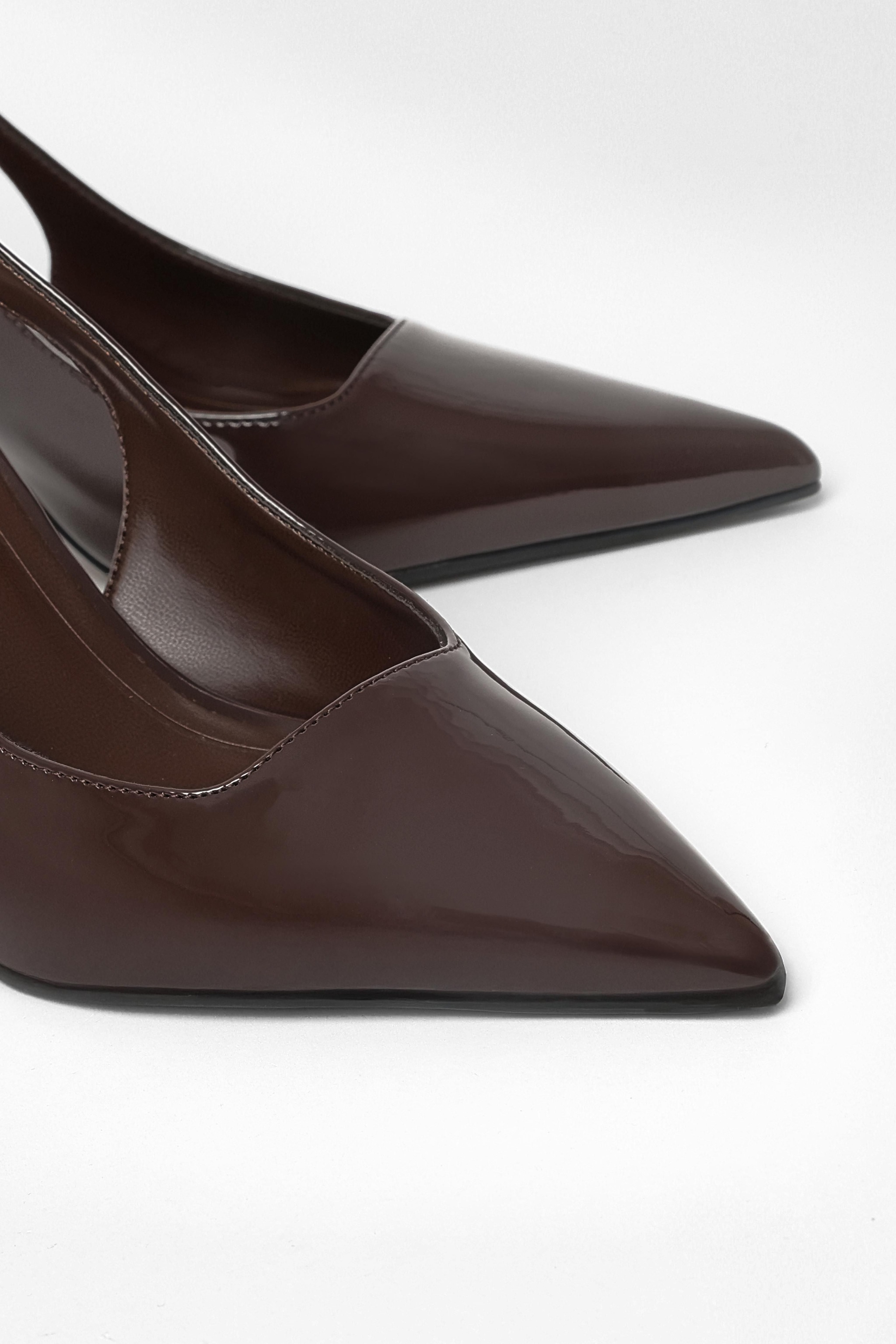 Quiz Brown Faux Leather Court Heels image 4