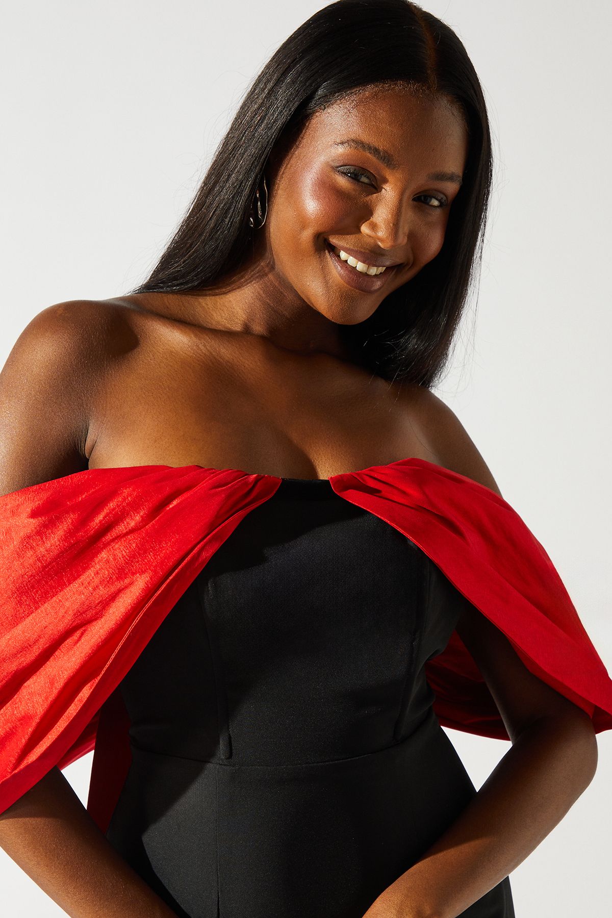 Coast Bardot Statement Column Maxi Dress Black image 4