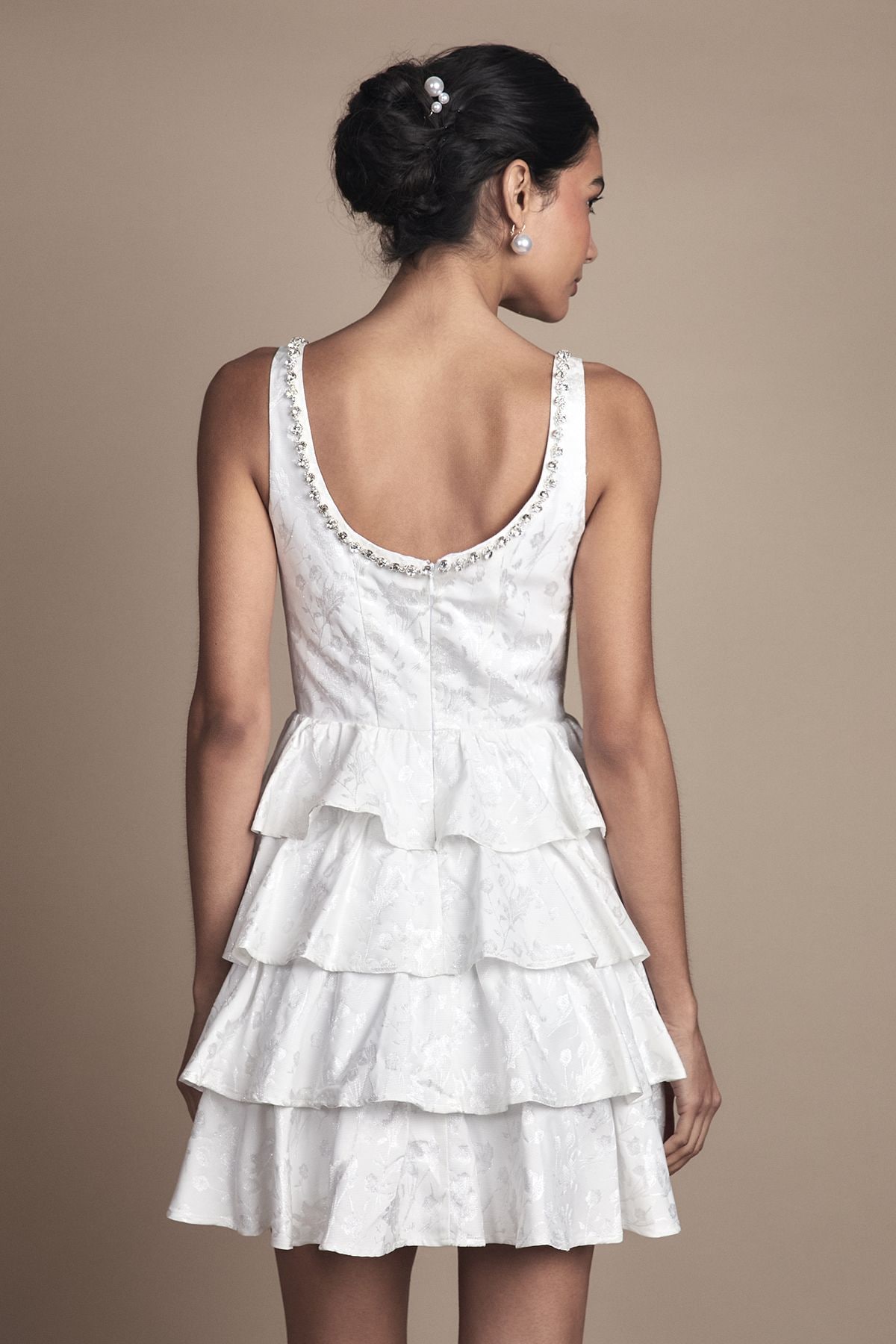 Coast Ruffle Hem Mini Wedding Dress Ivory image 3