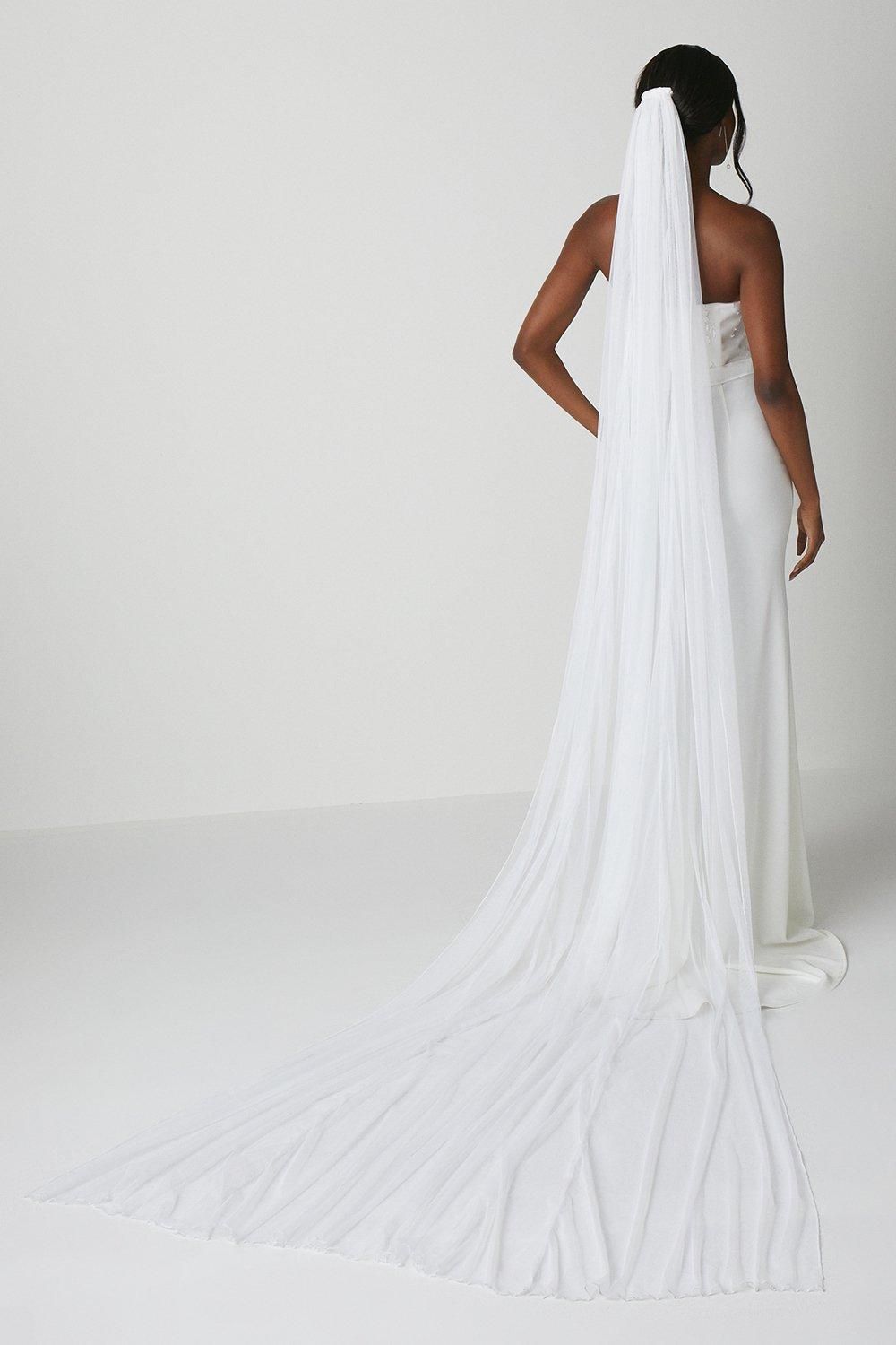 Coast Premium Plain Soft Tulle Cathedral Length Veil Ivory