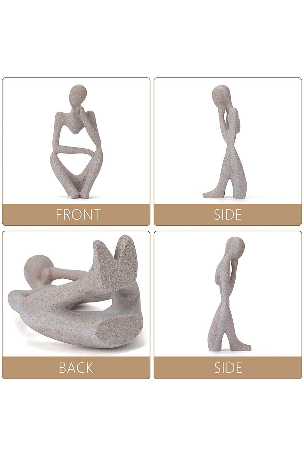 Living and Home Art Abstract Meditator Statue Tabletop Woman Figurine image 3