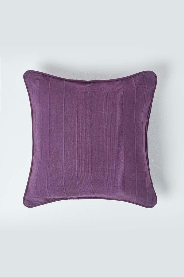 Homescapes Cotton Rajput Ribbed Cushion Cover