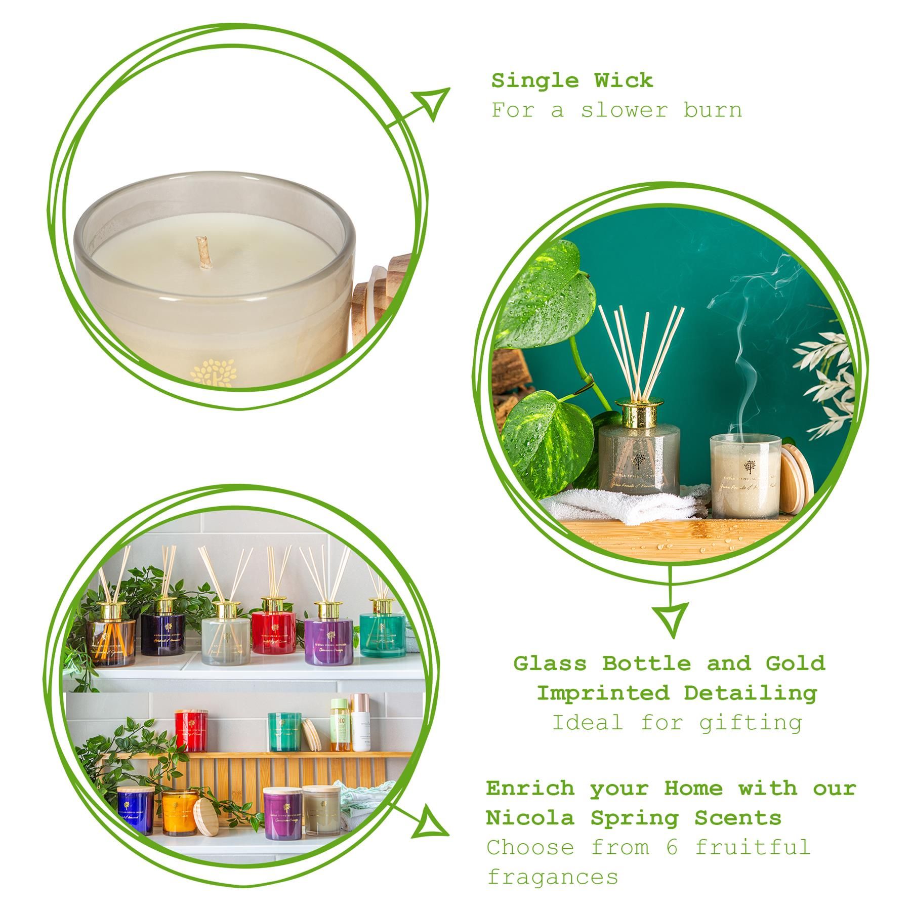 Nicola Spring Pomelo & Passion Fruit Candle & Diffuser Set - 130g Jar + 200ml Diff image 4