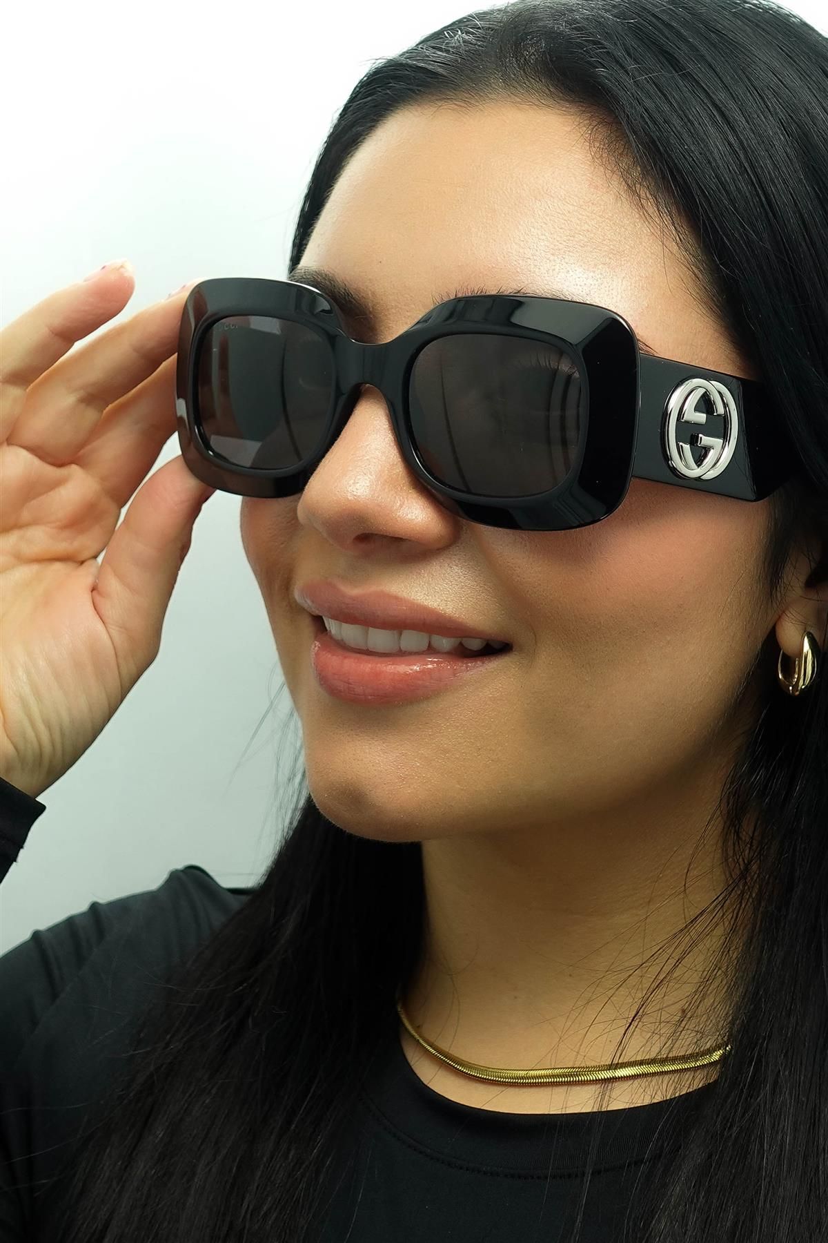 Gucci Square Black with Silver Grey GG1695S image 6