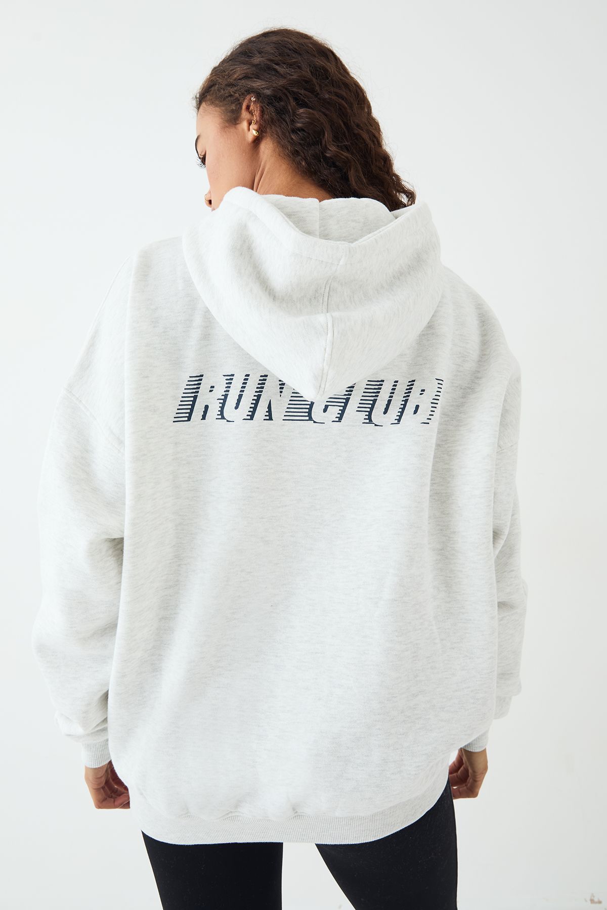 DSGN Studio DSGN Studio Run Club Printed Oversized Hoodie Ash Grey image 2