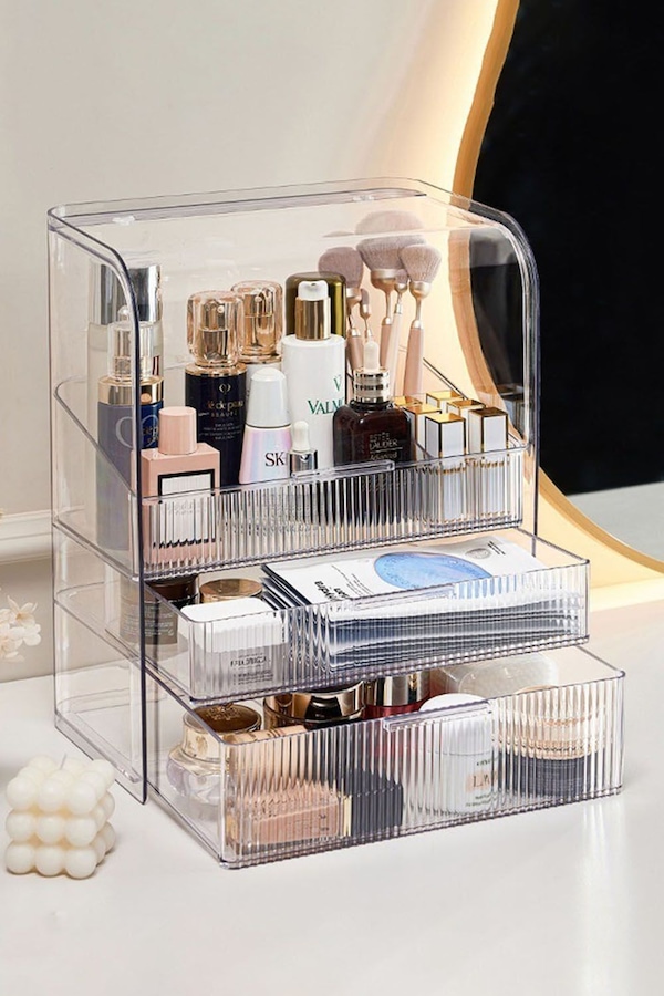SHEONLY Large Capacity Makeup Organizer with 2 Drawers for Vanity