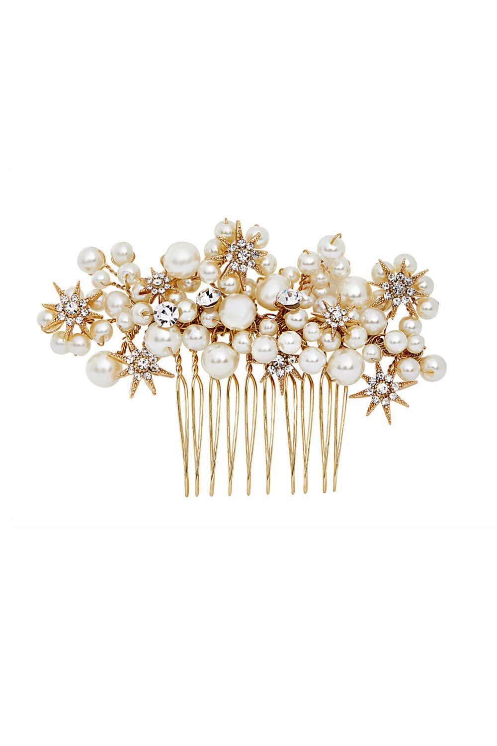 Jon Richard Gold Star And Pearl Hair Comb image 1
