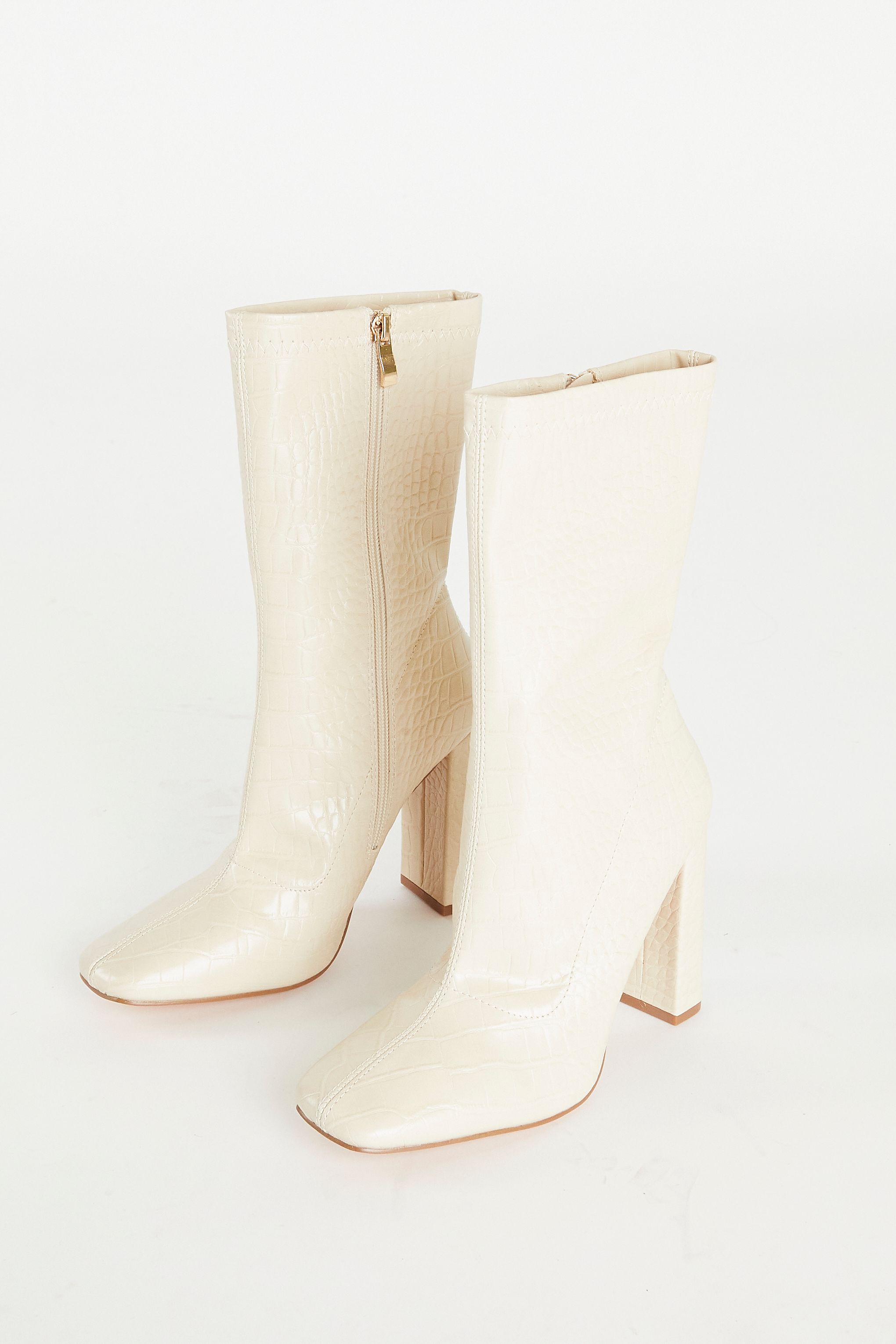 Shnoo Brown Croc High Heeled Boot image 2