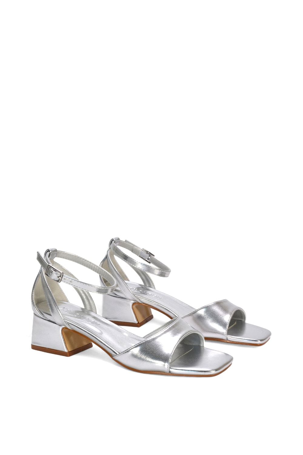 XY London 'Hayley' Strappy Block Low Heel Sandals With Cut Out image 4