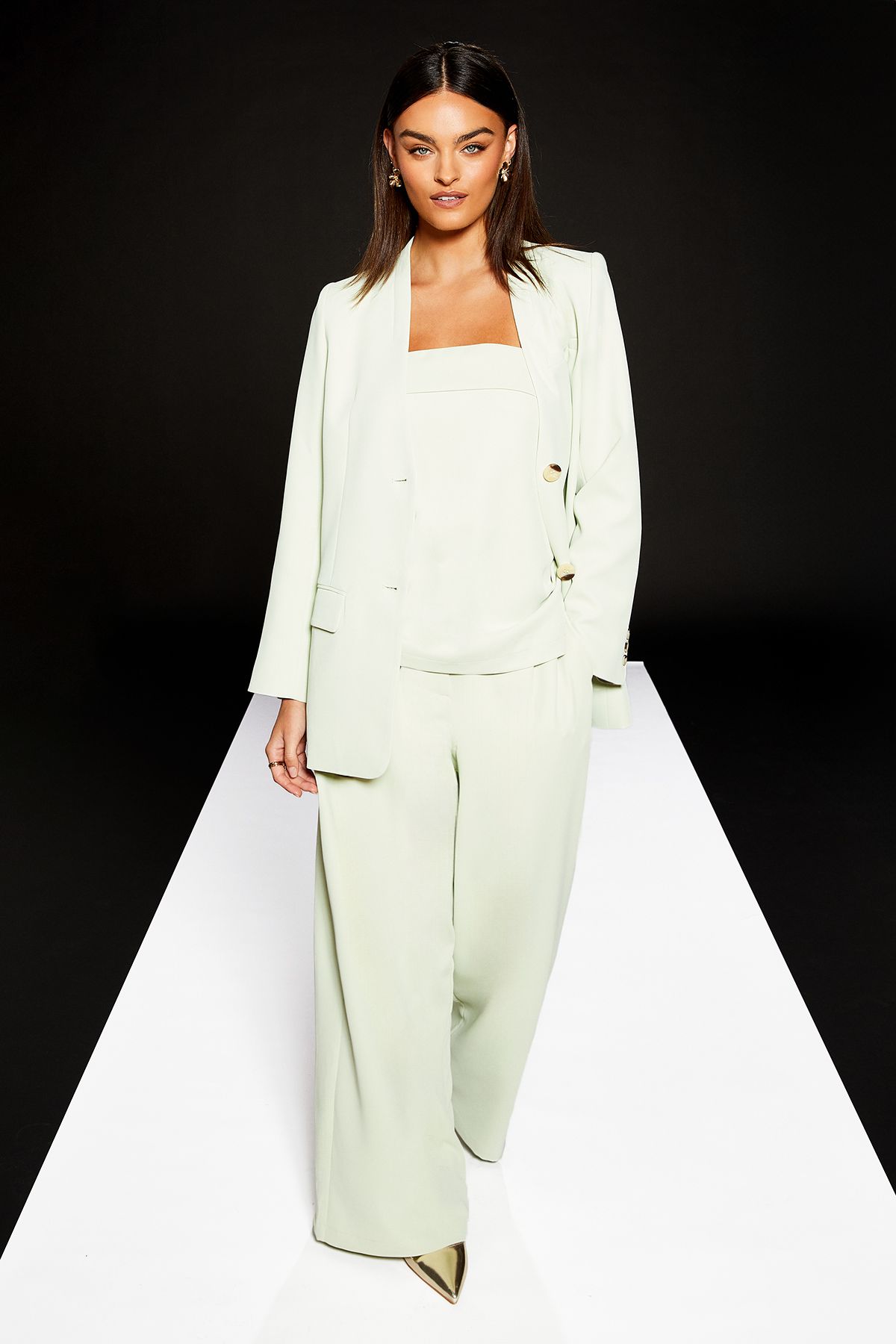 RUNWAY 1.8.1.8 Runway 1.8.1.8 Wide Leg Pleat Front Trouser Mint image 1