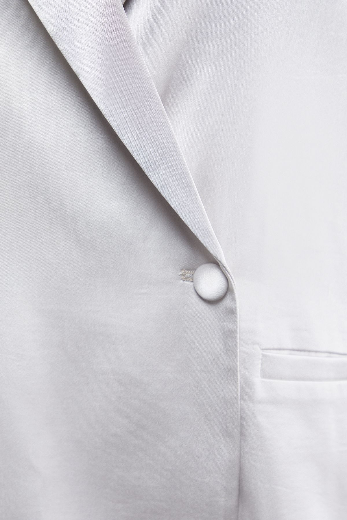 Warehouse Oversized High Shine Satin Blazer Co-ord Silver image 5