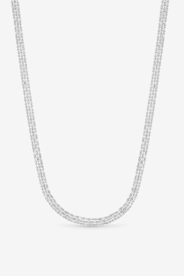 Jon Richard Rhodium Plated Cubic Zirconia Baguette Necklace