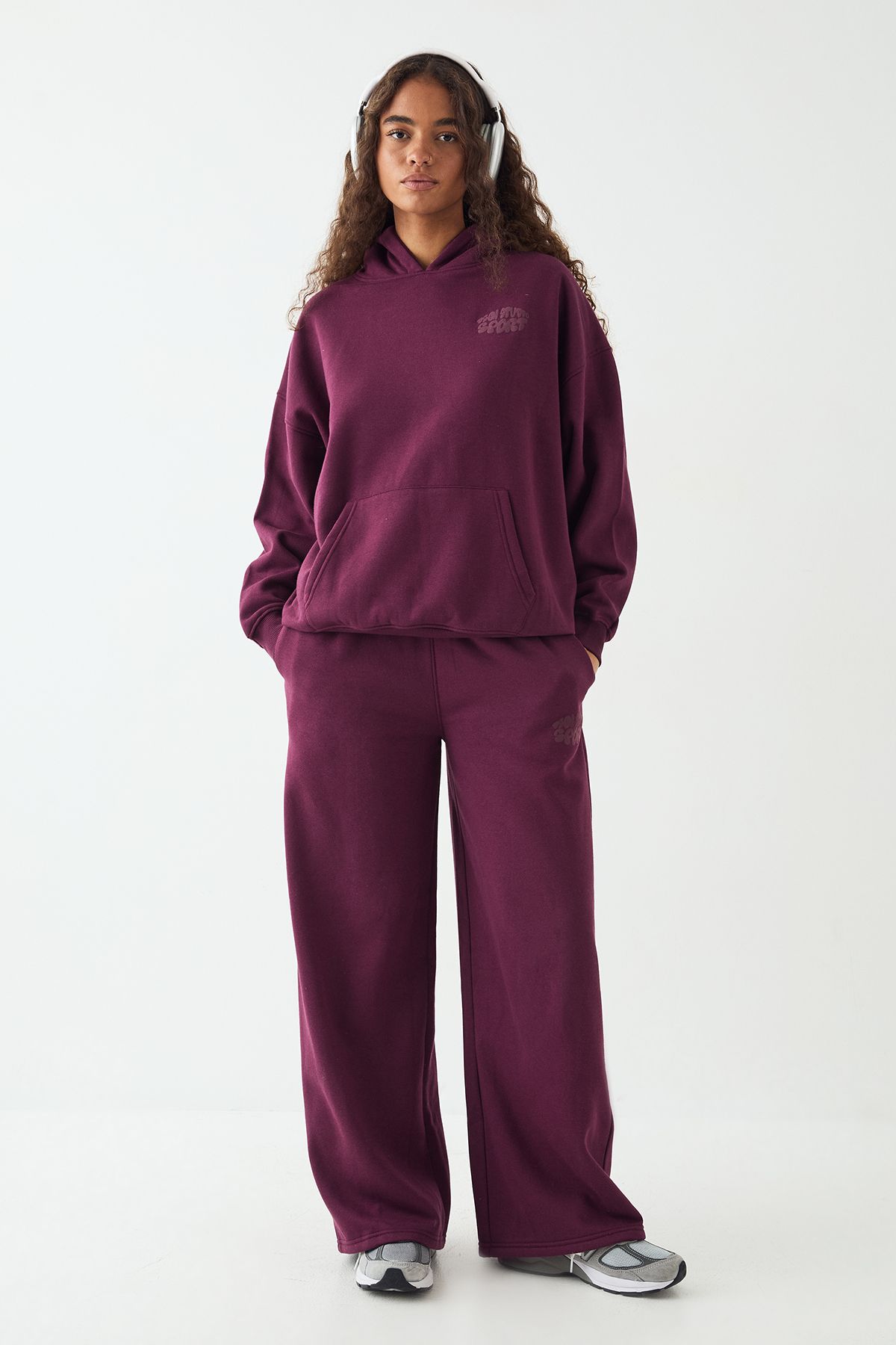 DSGN Studio DSGN Studio Sport Bubble Oversized Hoodie Plum image 3