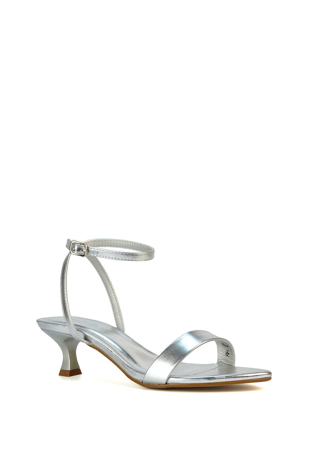 XY London 'Antonia' Kitten Low Heel Strappy Sandal Two Part Heeled Shoes image 2