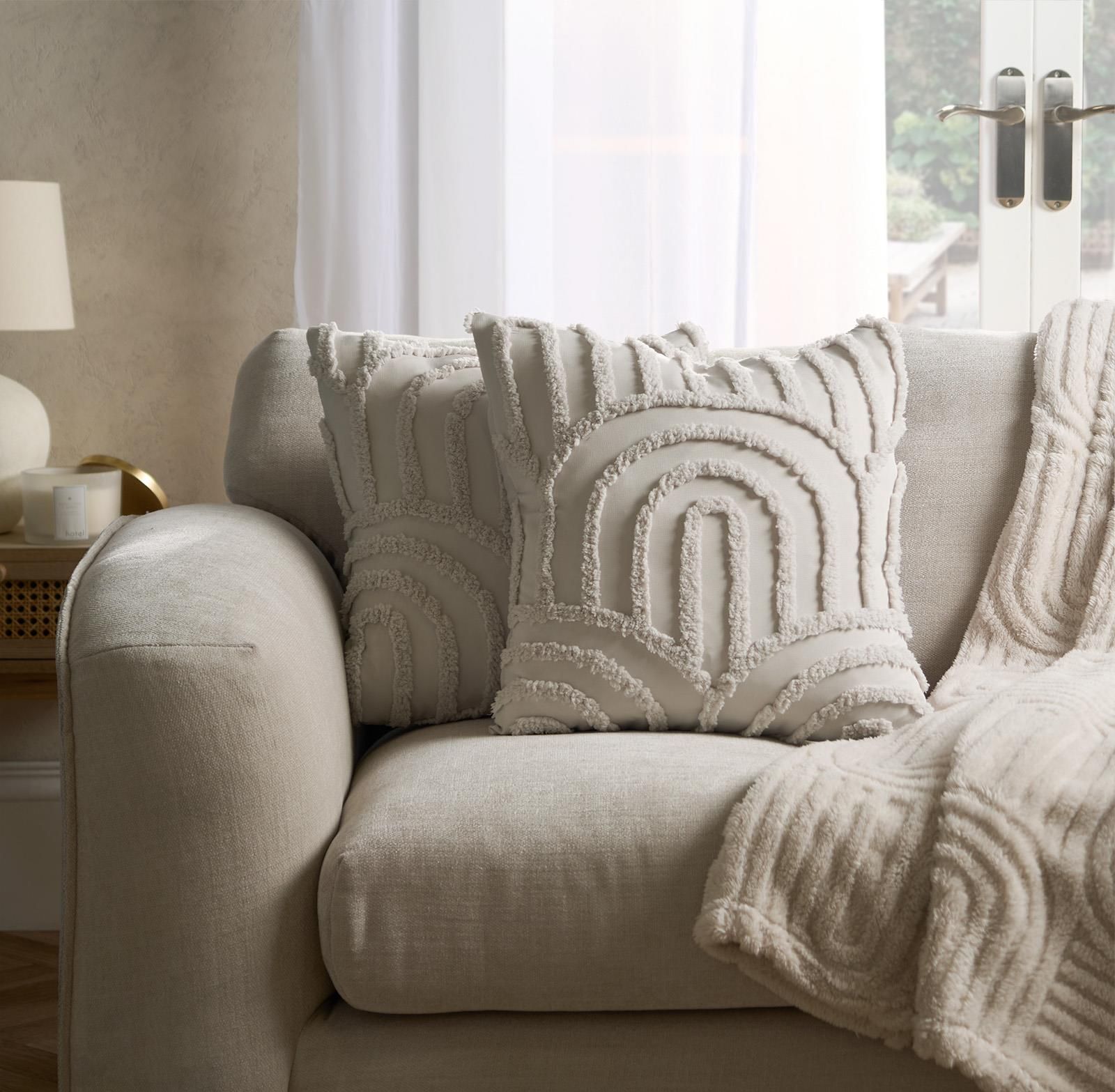 OHS 2 x Tufted Geo Cushion Cover Luxury Modern image 2