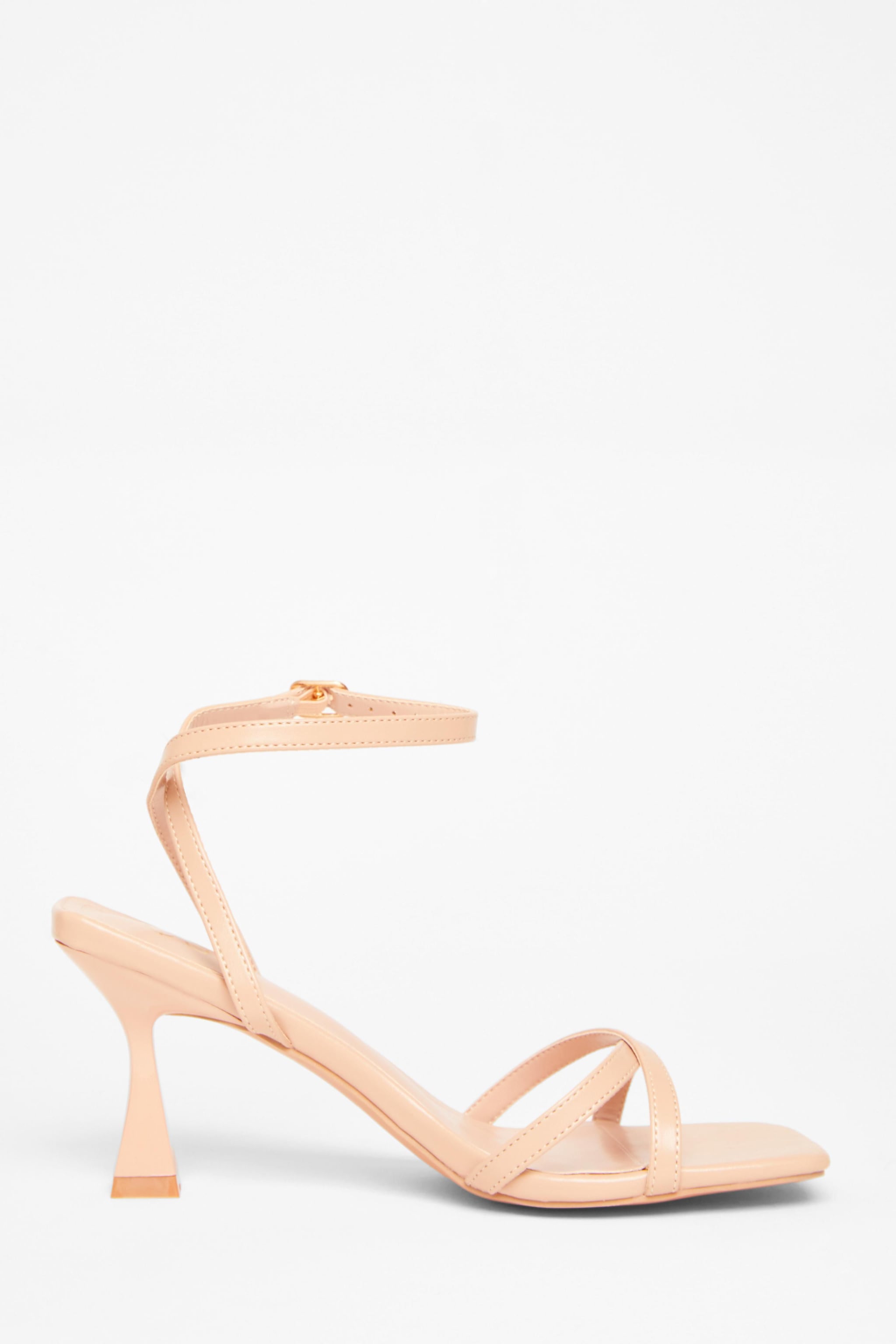 Quiz Nude Strappy Flared Heels image 5