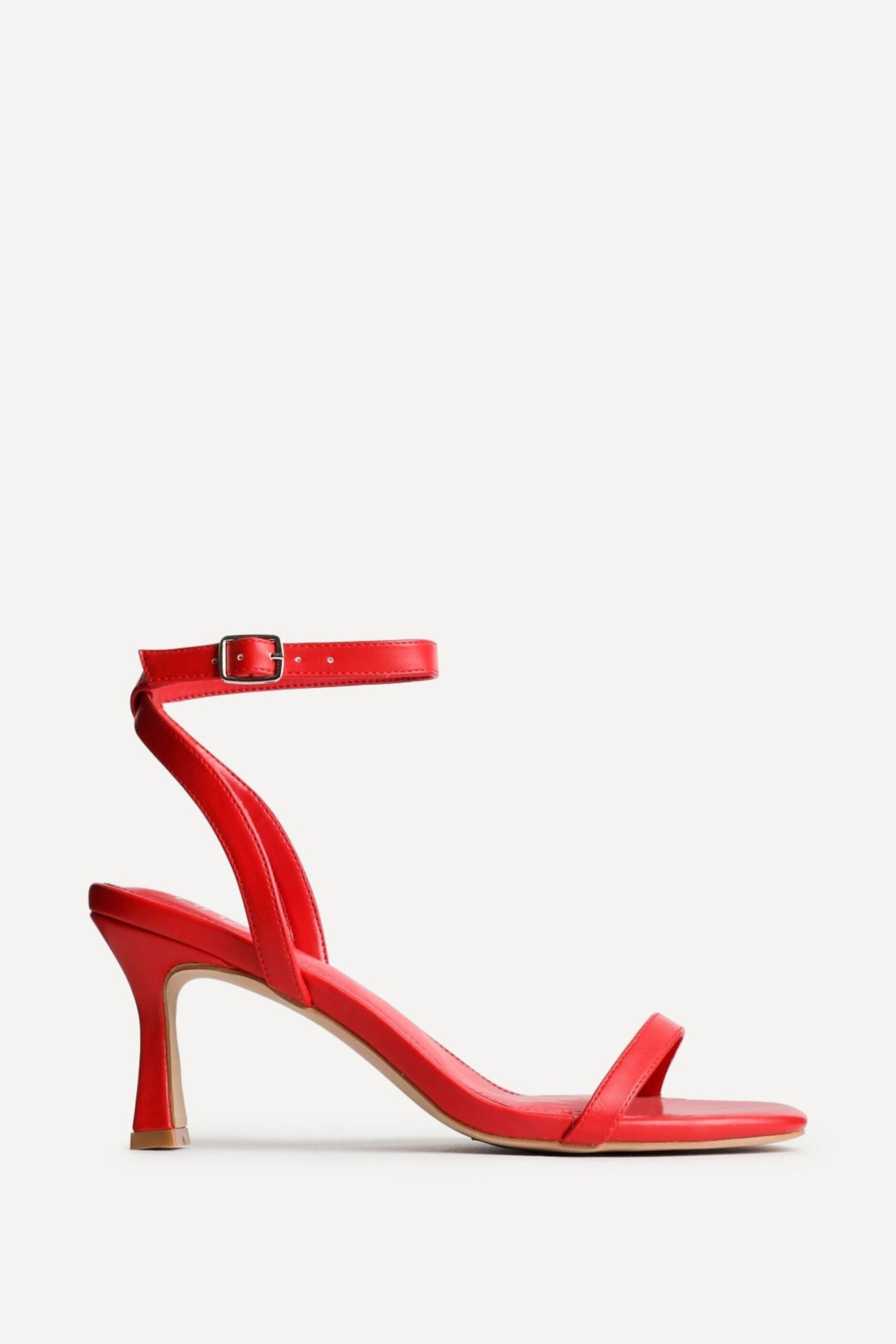 Linzi Elevate Red Faux Leather Barely There Stiletto Heeled Sandals image 1