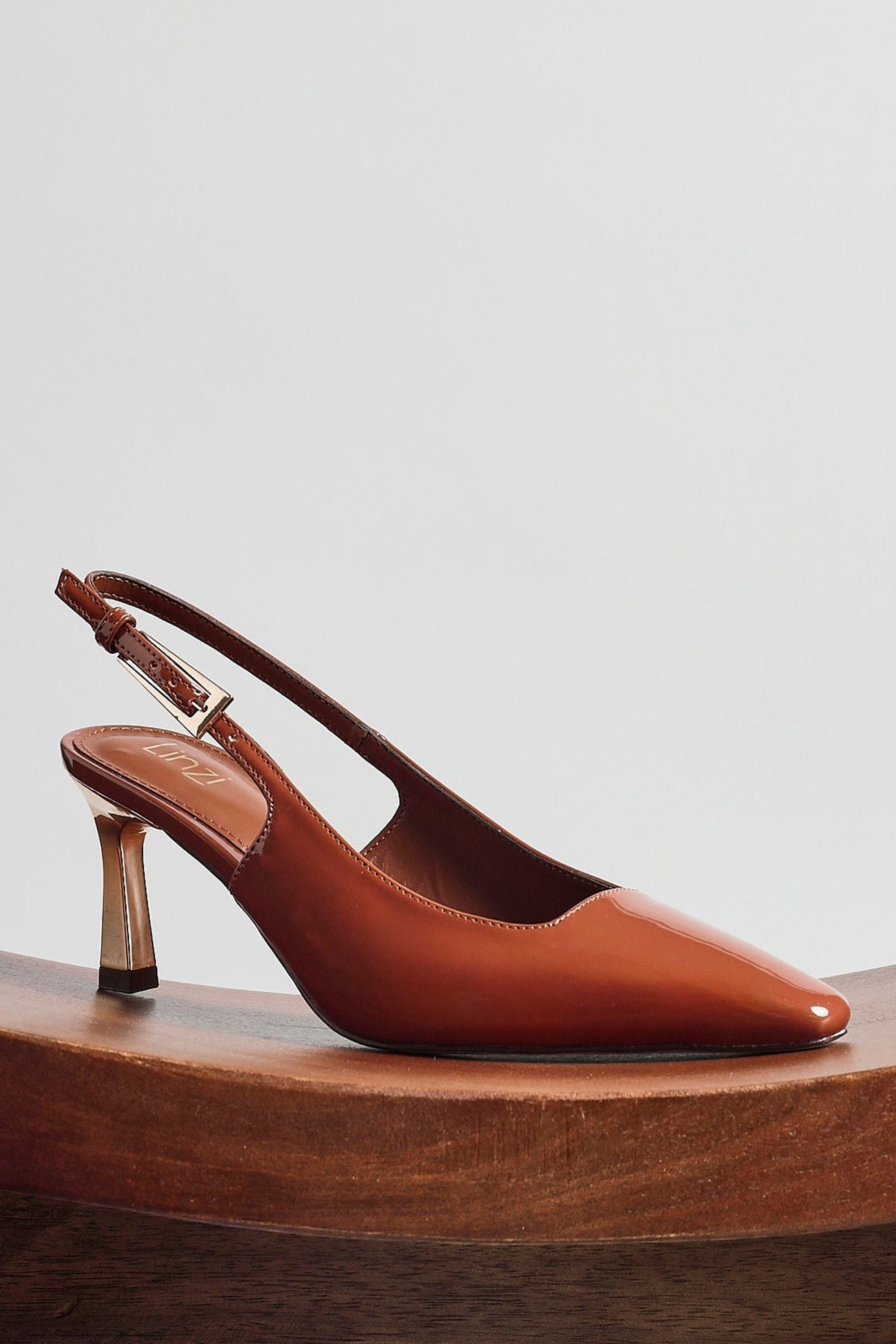 Linzi Avani Caramel Patent Court Heel image 2