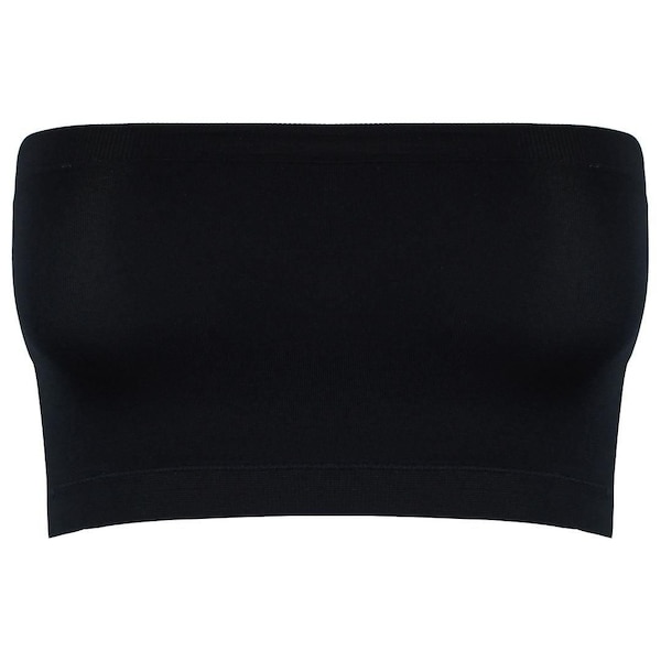 Gymshark Logo Strapless Black Seamless Bandeau