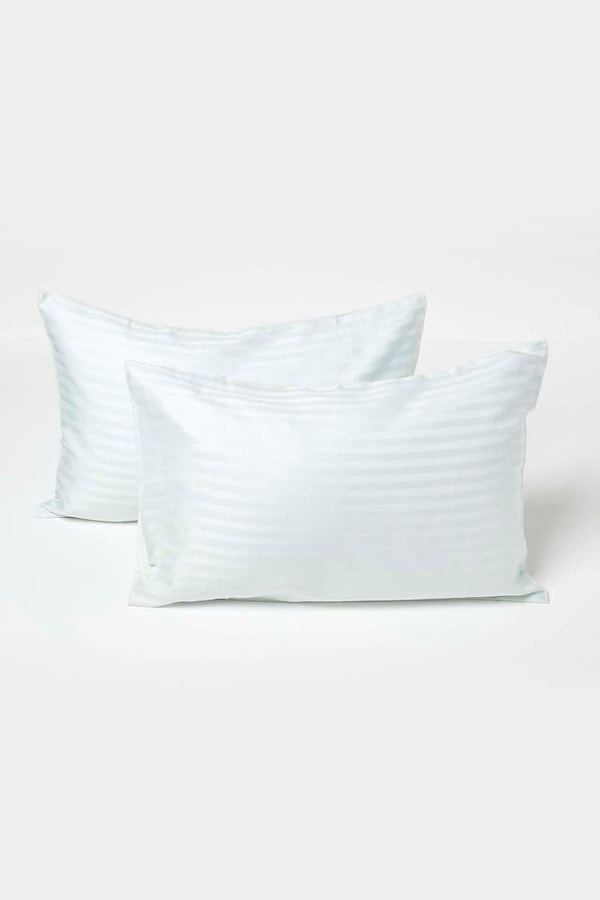 Homescapes Cotton Stripe Kids Pillowcases 40 x 60 cm 330 Thread Count, 2 Pack
